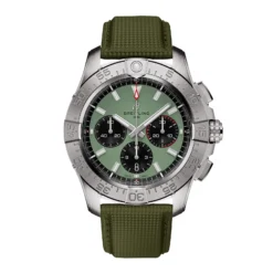 Replica Breitling Avenger Chronograph B01 44mm Mens Green Leather AB0147101L1X1