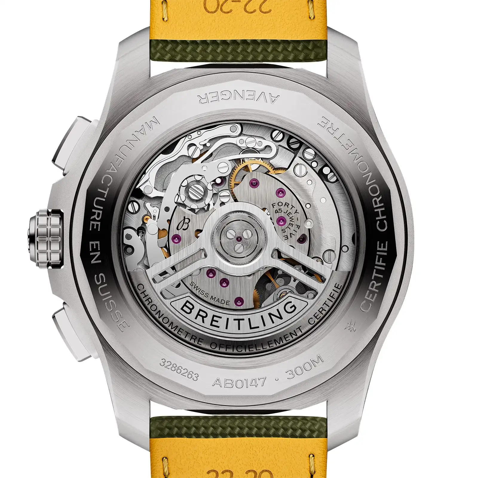 Replica Breitling Avenger Chronograph B01 44mm Mens Green Leather AB0147101L1X1 - Image 2