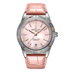 Replica Breitling Chronomat Automatic 36 South Sea Pink Leather Strap Ladies G10380BB1K1P1
