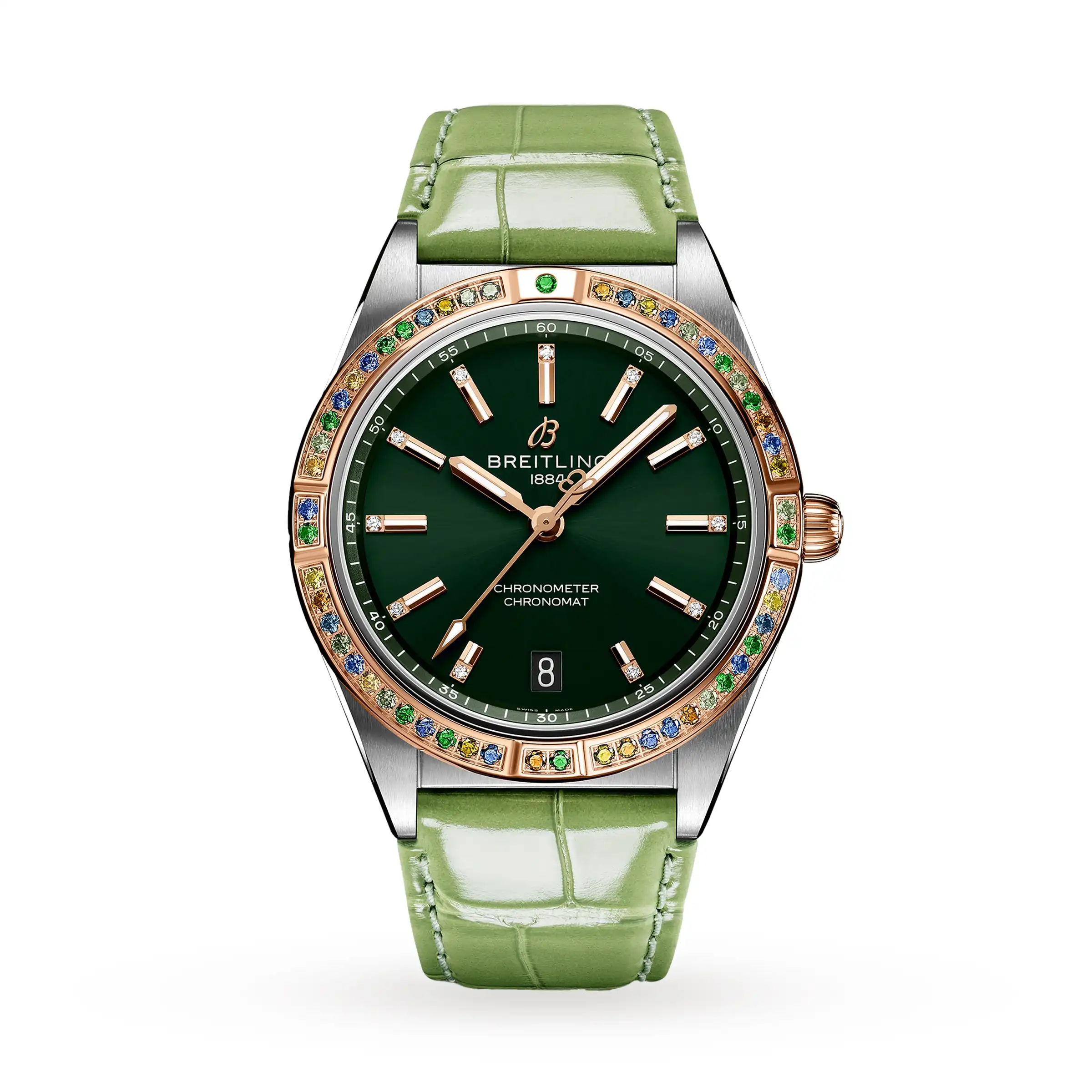 Replica Breitling Chronomat Automatic 36 South Sea Green Leather Strap Ladies U10380611L1P1