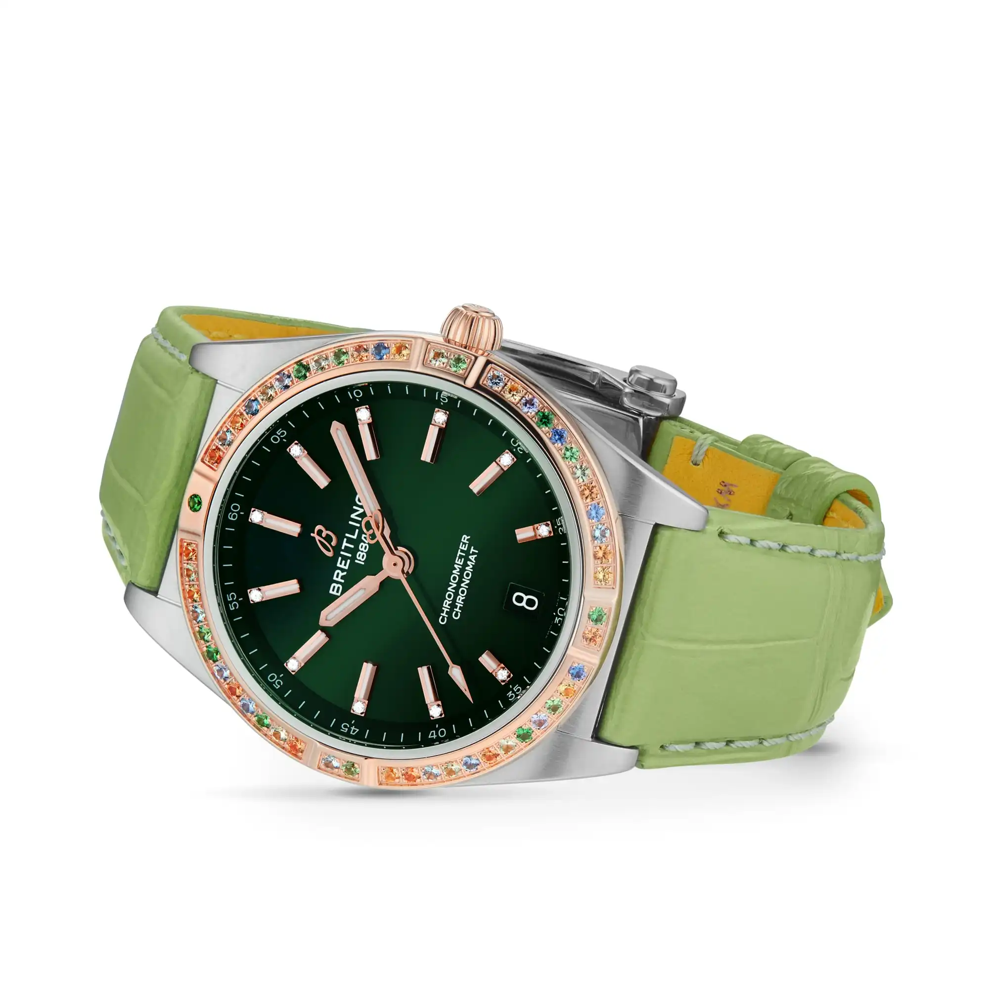 Replica Breitling Chronomat Automatic 36 South Sea Green Leather Strap Ladies U10380611L1P1 - Image 3