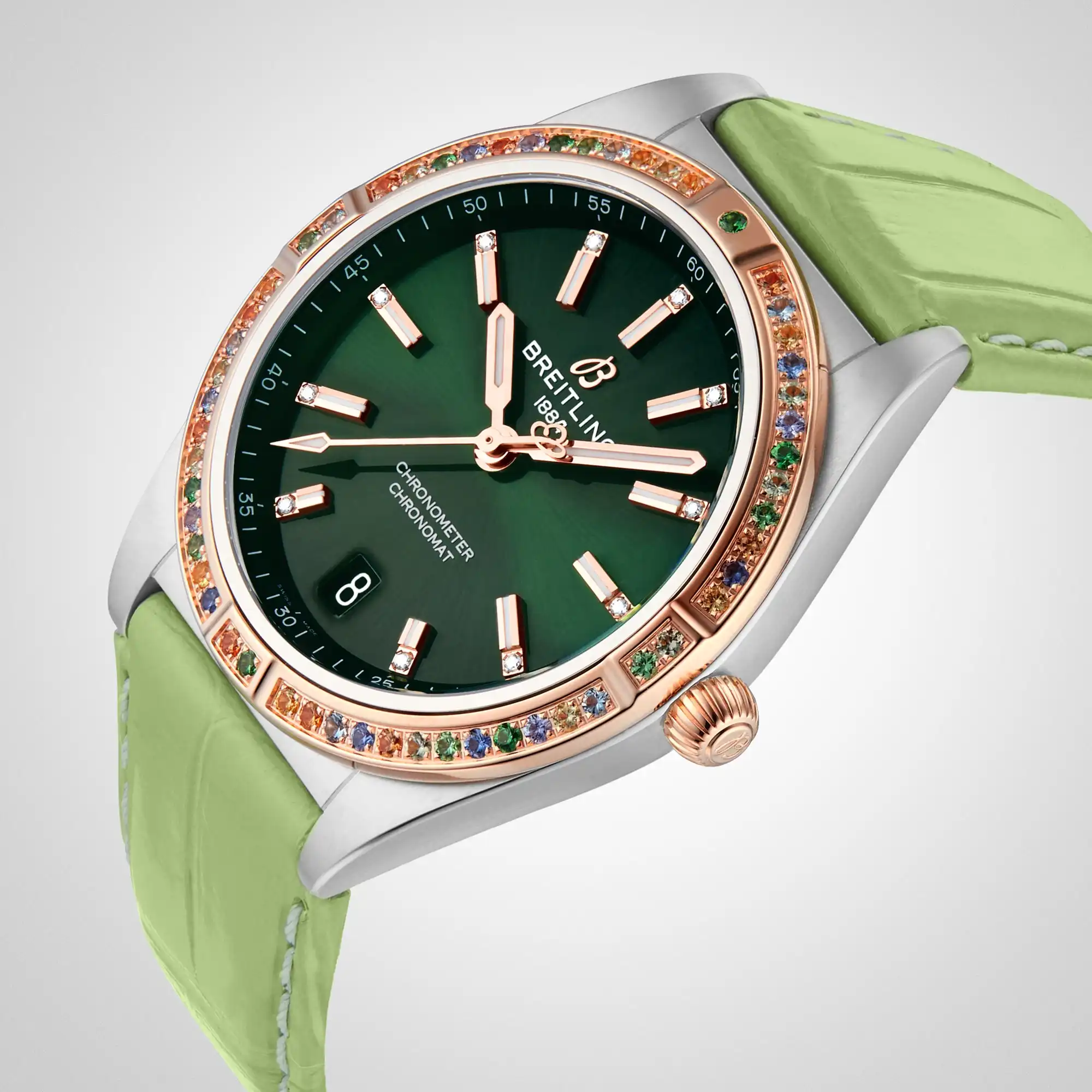 Replica Breitling Chronomat Automatic 36 South Sea Green Leather Strap Ladies U10380611L1P1 - Image 5