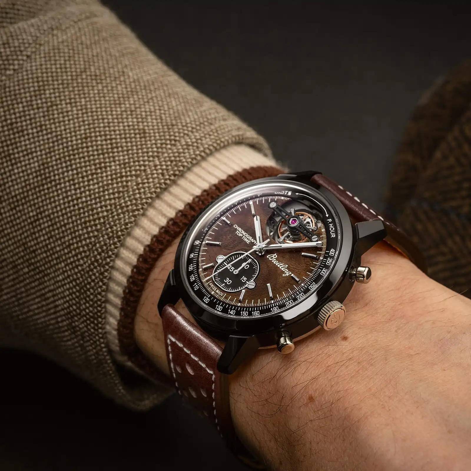 Replica Breitling Top Time B21 Chevrolet Corvette Tourbillon 44mm Mens Brown SB21252A1Q1X1 - Image 5