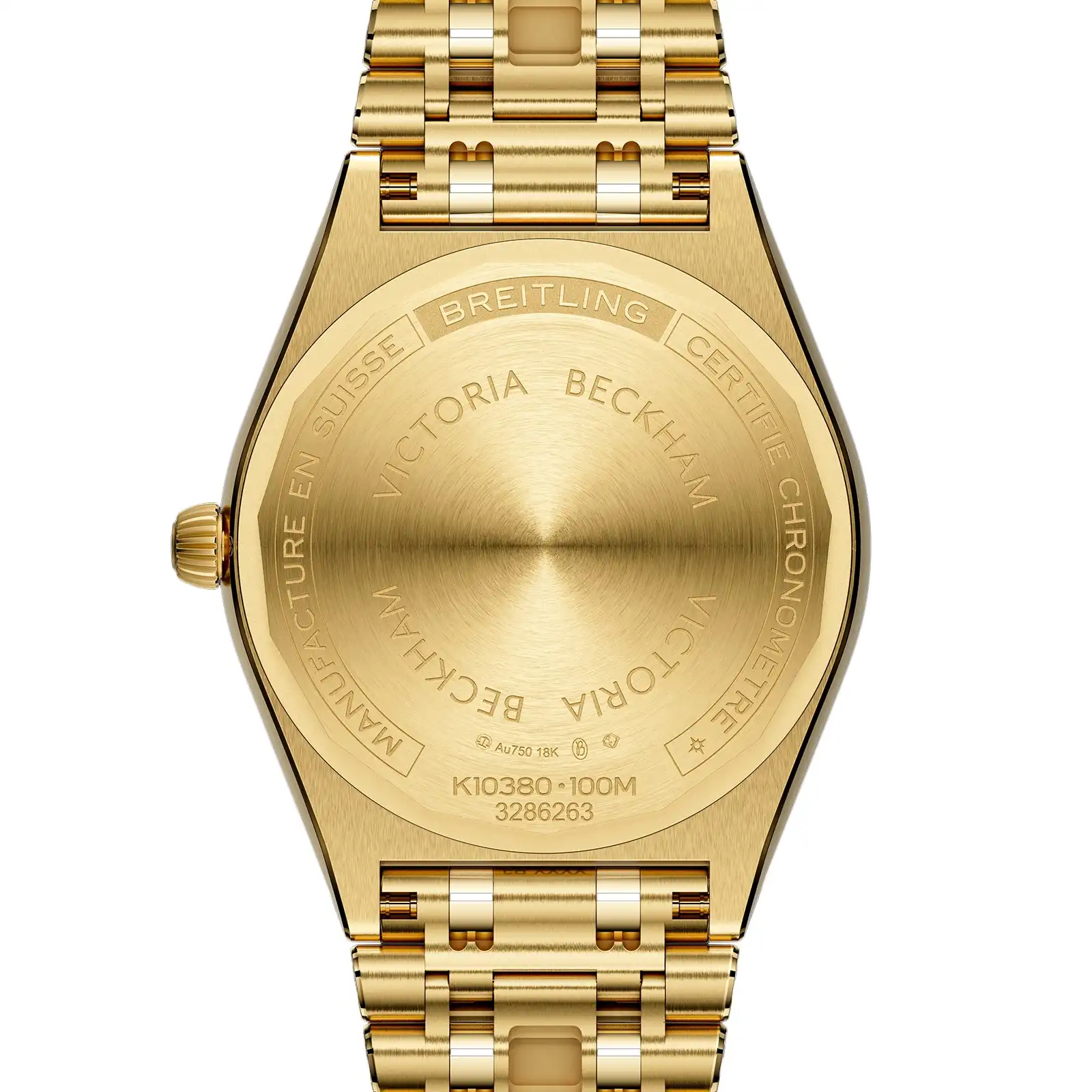Replica Breitling Chronomat Automatic 36mm Victoria Beckham Limited Edition Ladies Peppermint Yellow Gold K103801A1L1K1 - Image 2