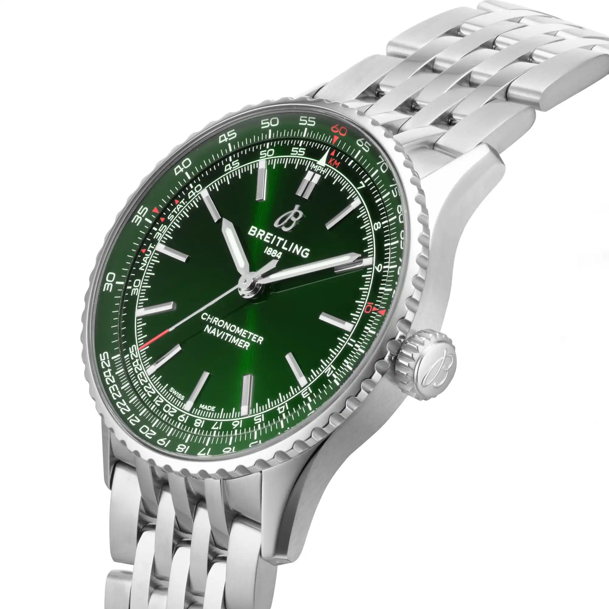 Replica Breitling Navitimer Automatic 41mm Mens Green Stainless Steel A17329371L1A1 - Image 5