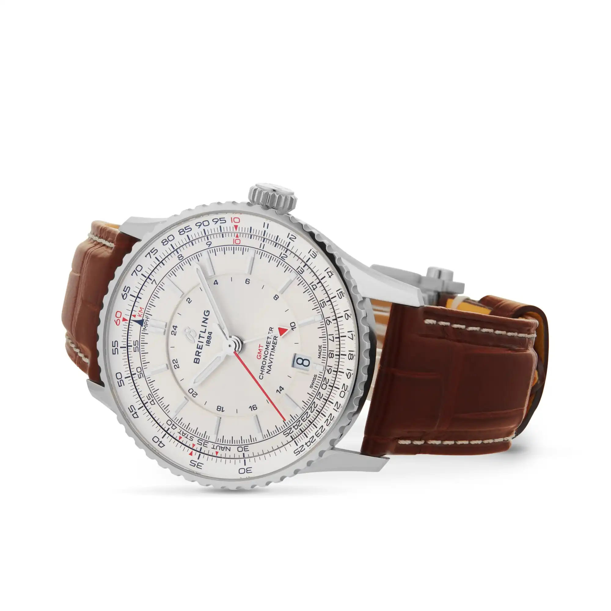 Replica Breitling Navitimer Automatic GMT 41mm Mens Silver A32310211G1P1 - Image 3