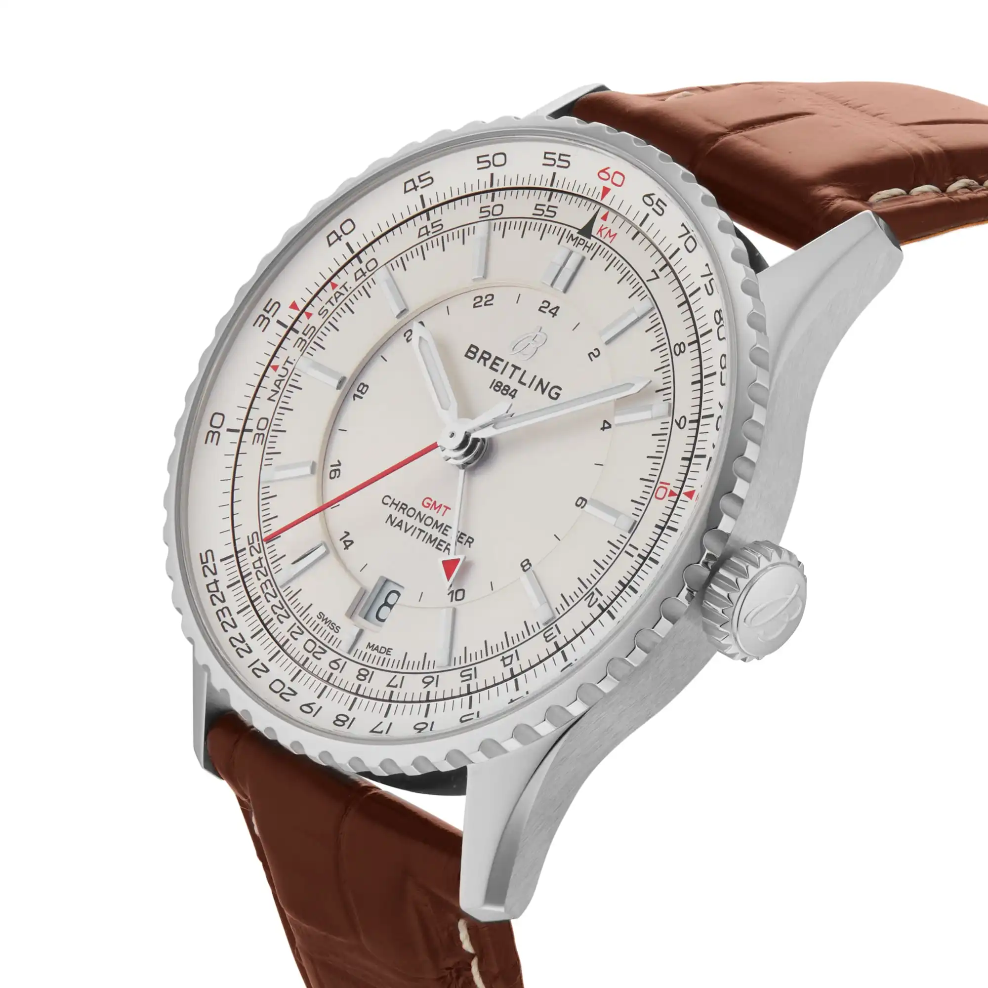 Replica Breitling Navitimer Automatic GMT 41mm Mens Silver A32310211G1P1 - Image 5