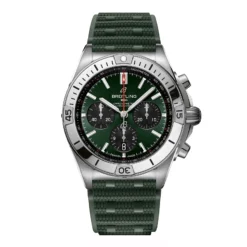 Replica Breitling Chronomat B01 Chronograph 42mm Mens Green Rubber AB0134101L2S1