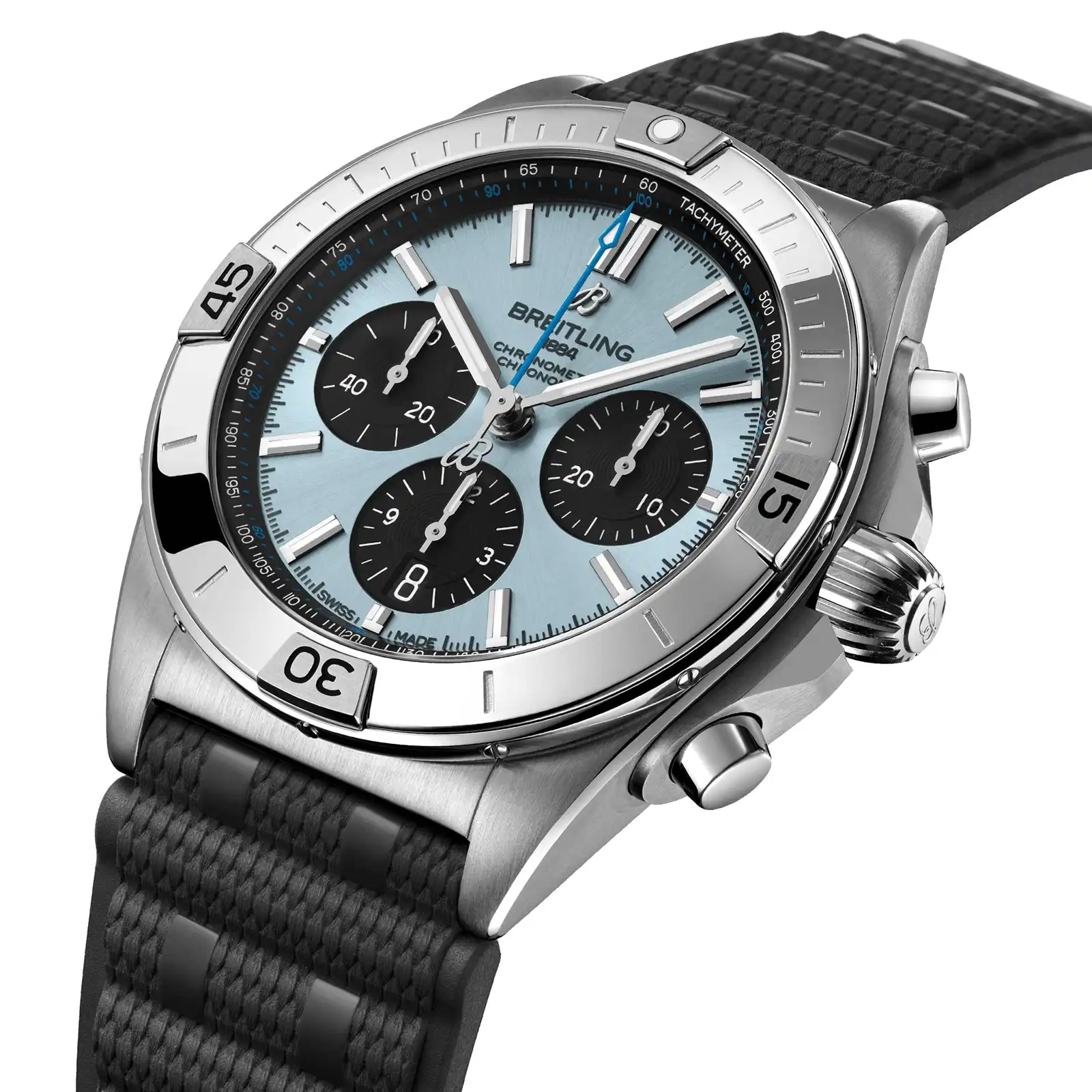 Replica Breitling Chronomat B01 Chronograph 42mm Mens Blue Rubber PB0134101C1S2 - Image 3