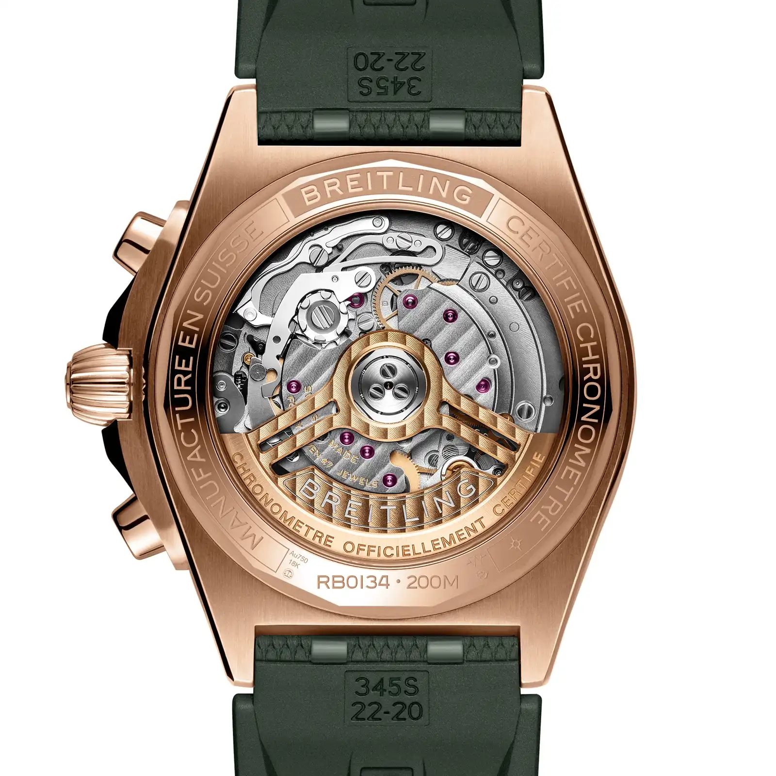 Replica Breitling Chronomat B01 Chronograph 42mm Mens Green Rubber RB0134101L1S1 - Image 2