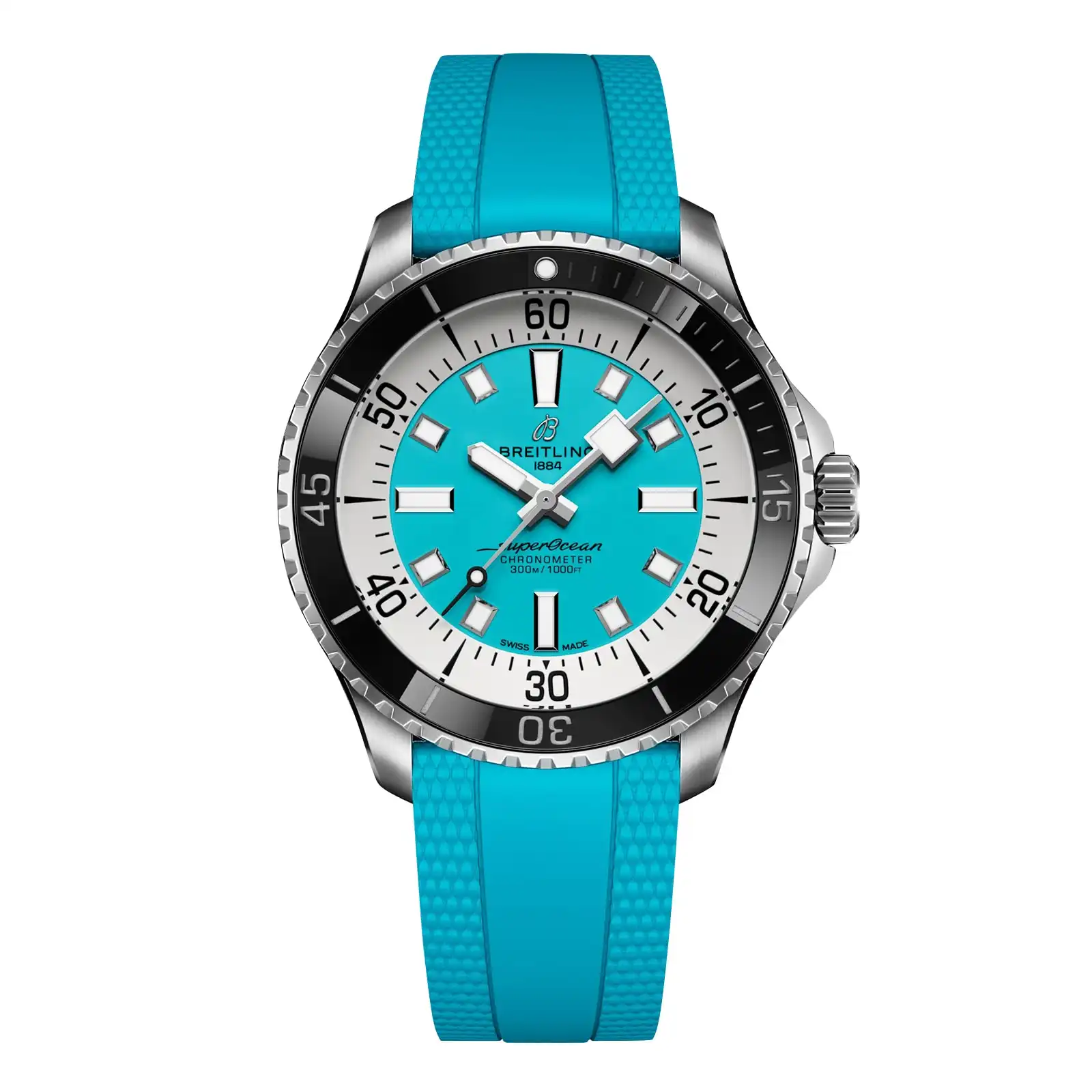 Replica Breitling Superocean Automatic 44mm Mens Turquoise Rubber A17376211L2S2