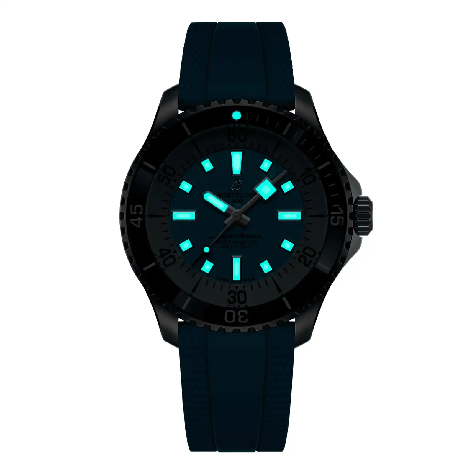 Replica Breitling Superocean Automatic 44mm Mens Turquoise Rubber A17376211L2S2 - Image 5