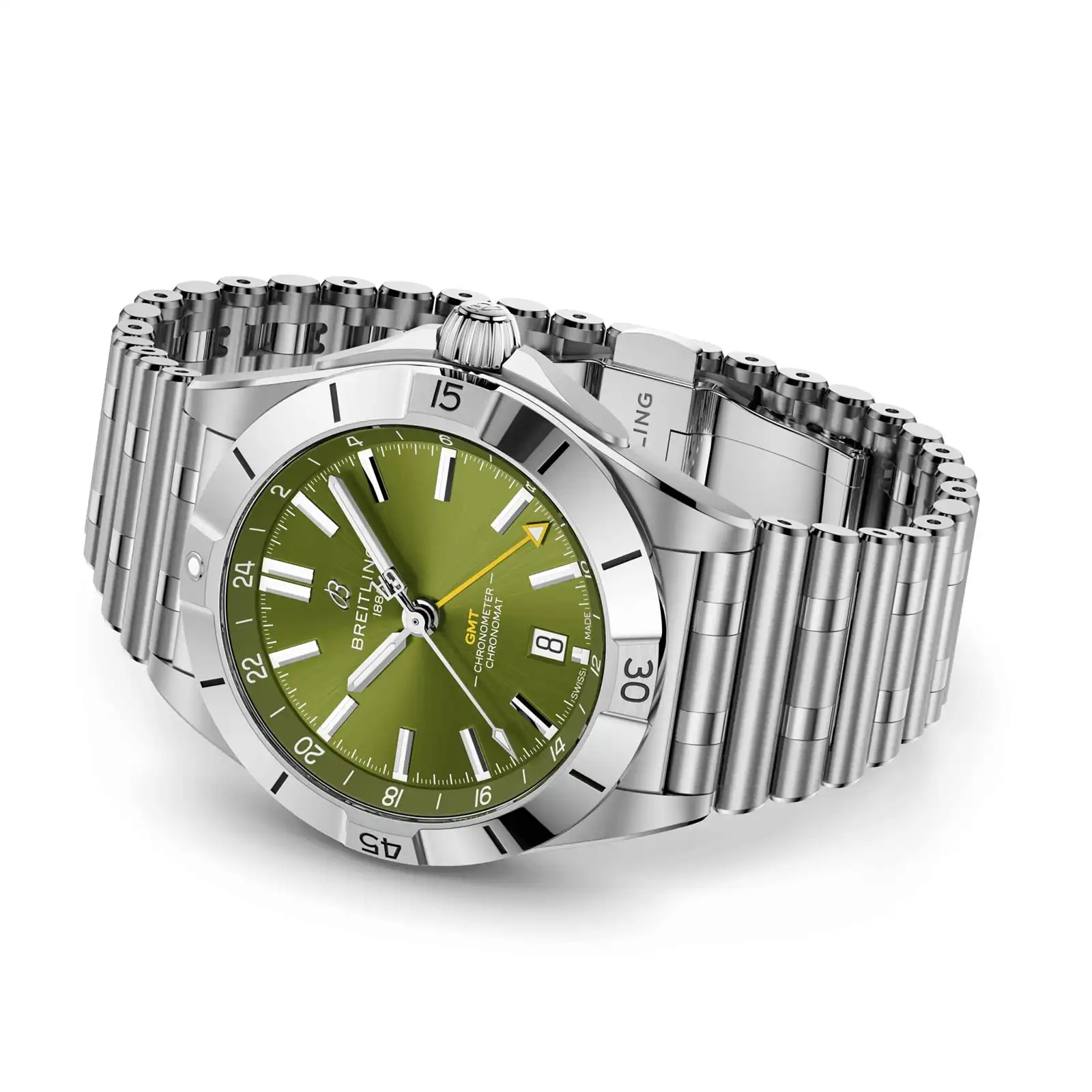 Replica Breitling Chronomat Automatic GMT Giannis Antetokounmpo 40mm Mens Green A32398A11L1A1 - Image 4