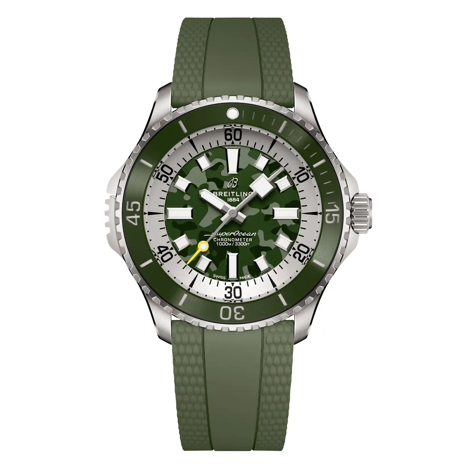 Replica Breitling Superocean Automatic Super Diver 46mm Mens Green Rubber E10379D31L1S1