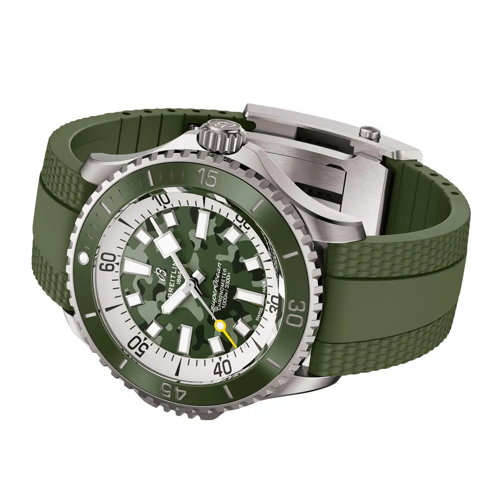 Replica Breitling Superocean Automatic Super Diver 46mm Mens Green Rubber E10379D31L1S1 - Image 3