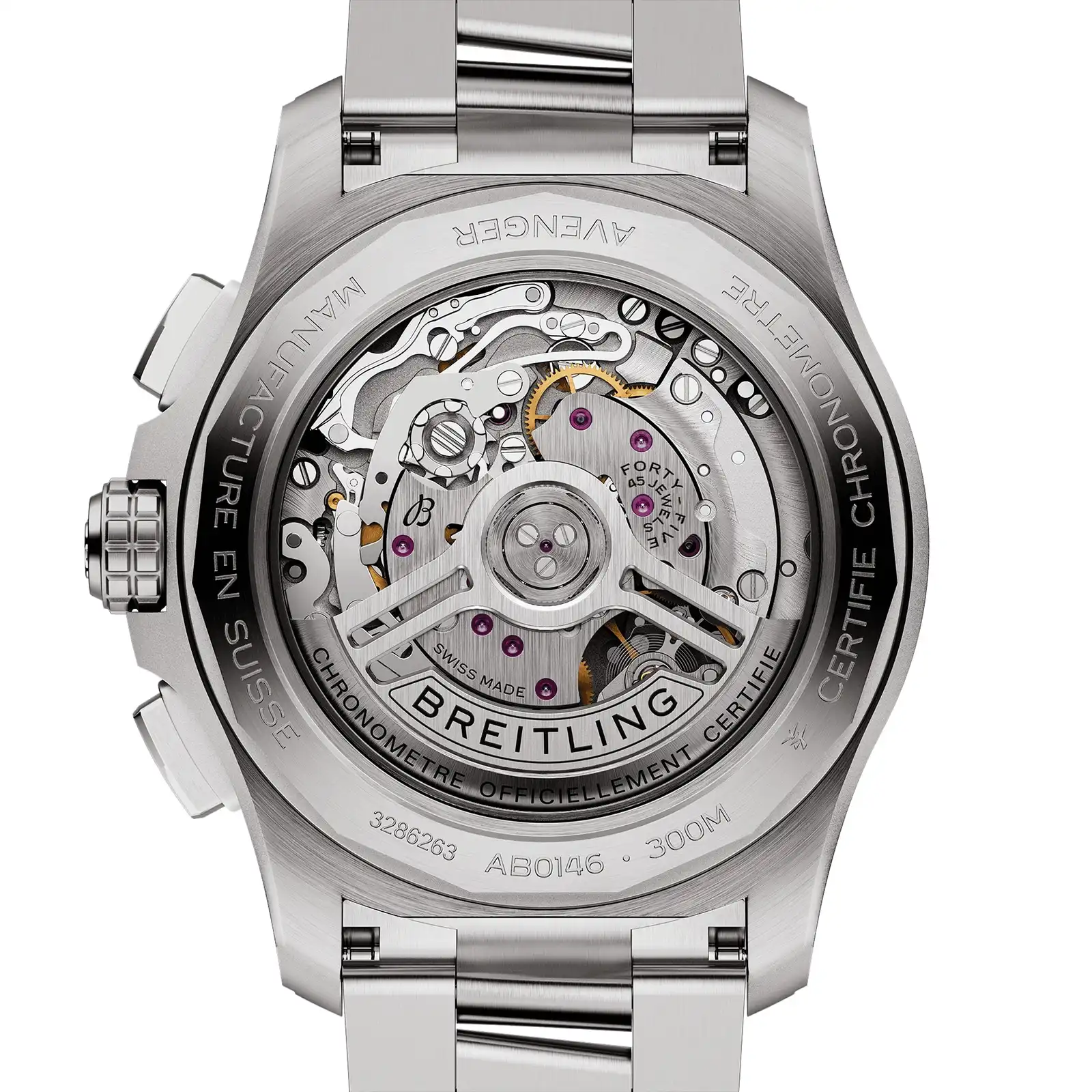 Replica Breitling Avenger B01 Chronograph 42 Mens Black Stainless Steel AB0146101B1A1 - Image 4