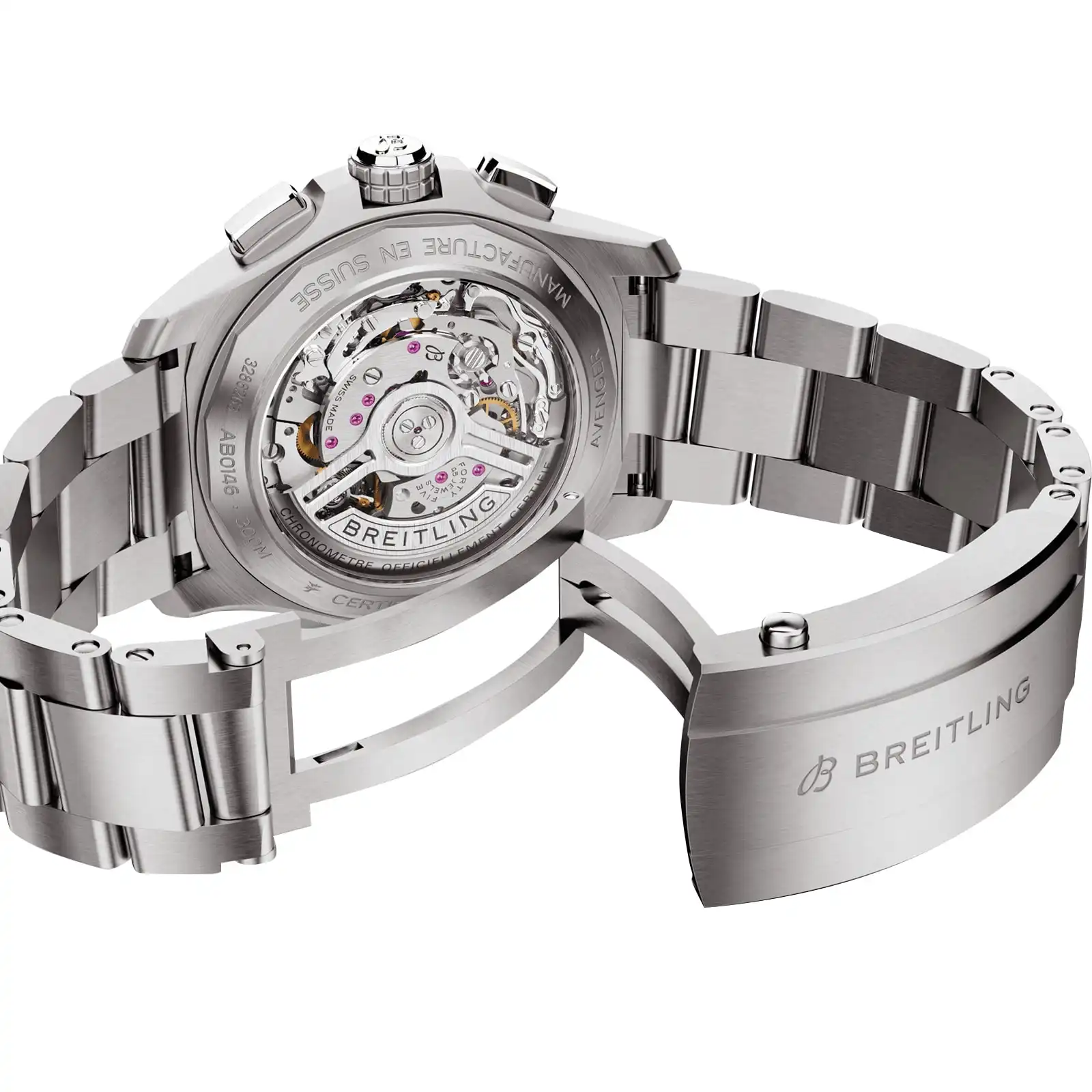 Replica Breitling Avenger B01 Chronograph 42 Mens Blue Stainless Steel AB0146101C1A1 - Image 5