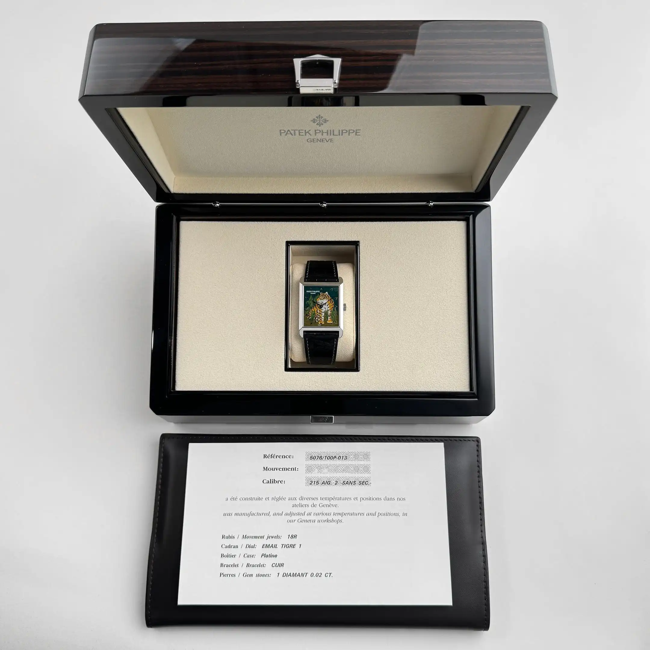 Replica Patek Philippe 5076/100P-013 Platinum Cloisonne Enamel Tiger Dial Rare (2013) - Image 12