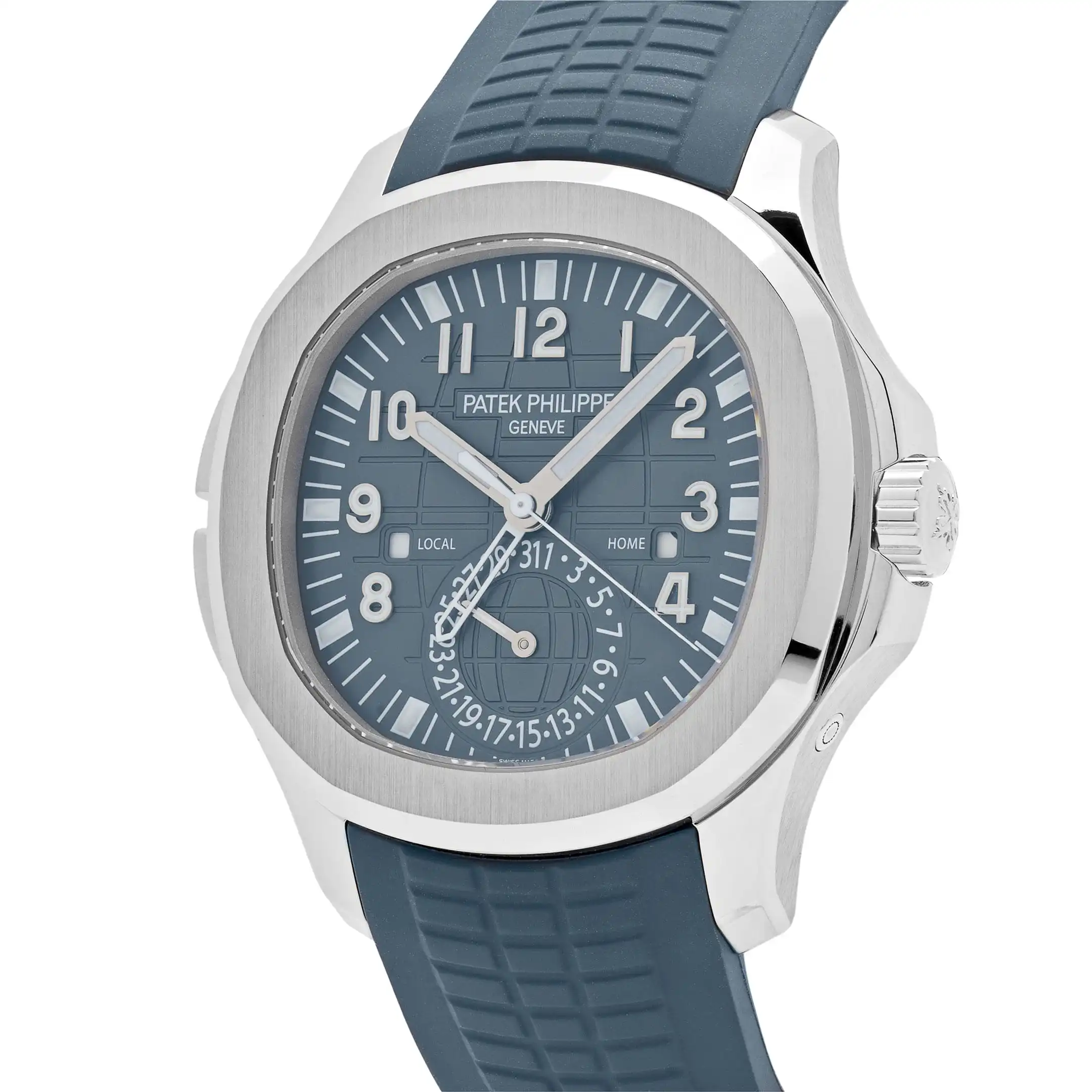 Replica Patek Philippe Aquanaut 5164G-001 ‘Travel Time’ White Gold Blue-Gray Dial - Image 3