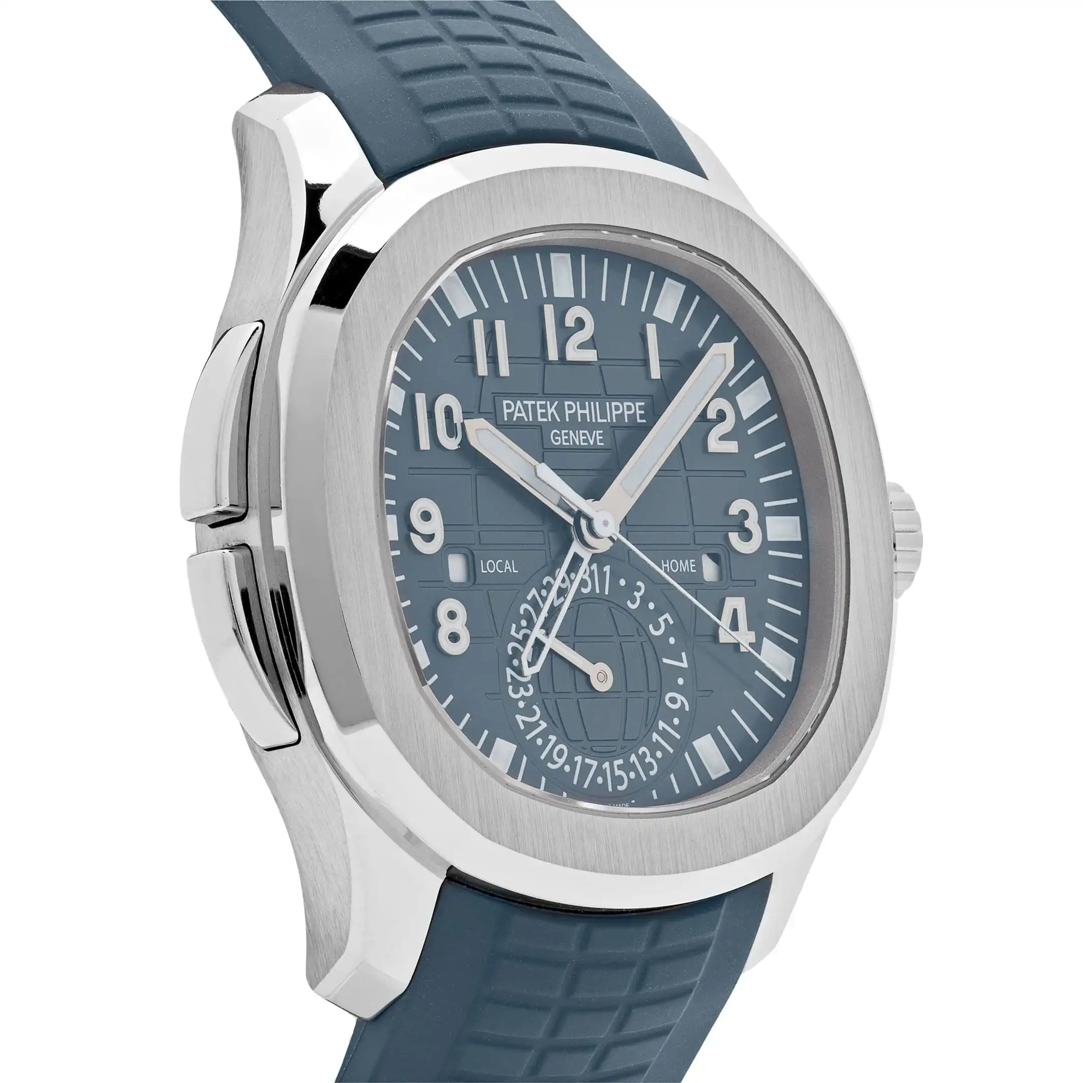 Replica Patek Philippe Aquanaut 5164G-001 ‘Travel Time’ White Gold Blue-Gray Dial - Image 4