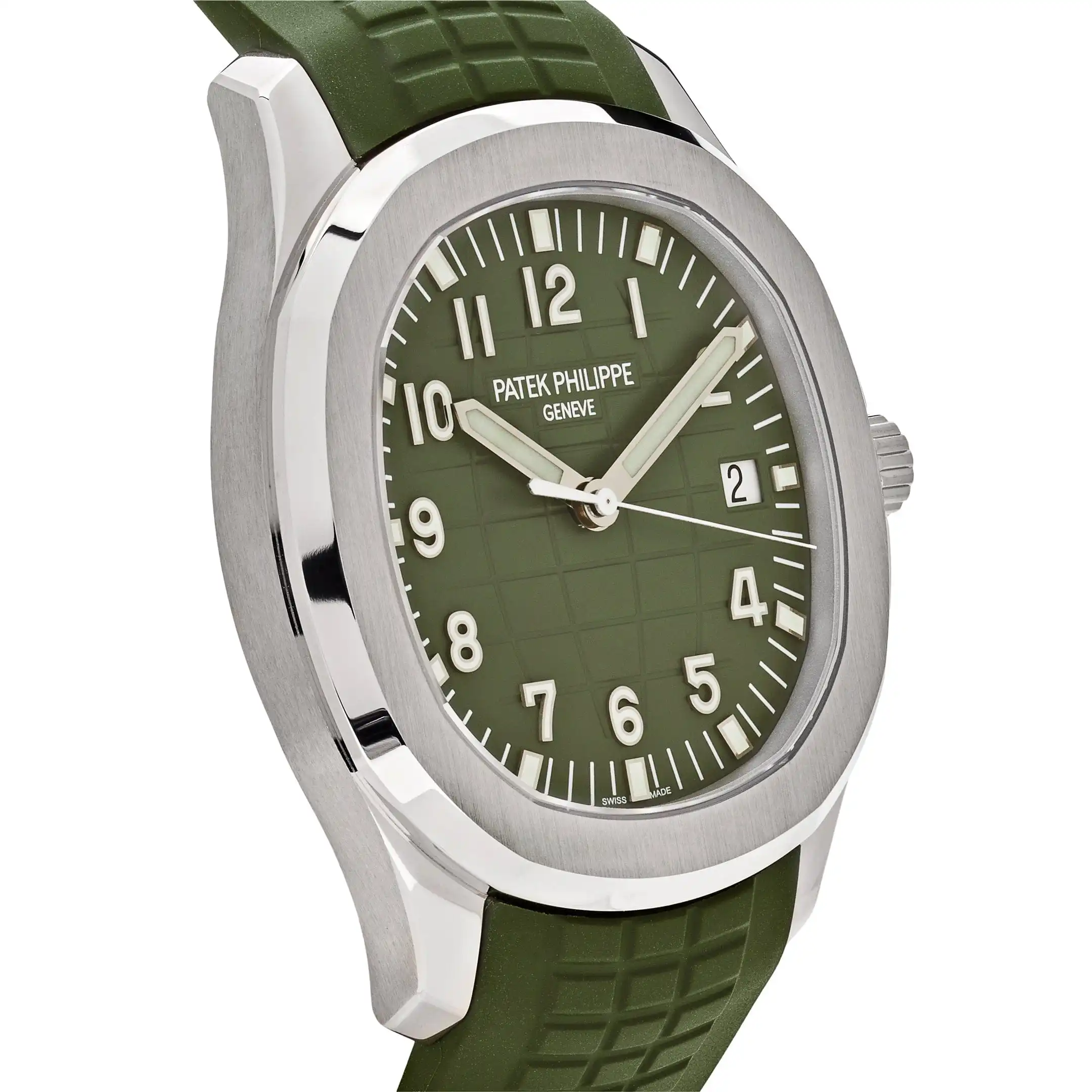 Replica Patek Philippe Aquanaut 5168G-010 ‘Jumbo’ White Gold Khaki Green - Image 4
