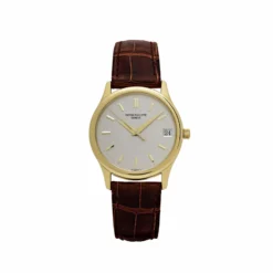 Replica Patek Philippe Calatrava 3998 Yellow Gold Cream Dial Leather Strap (1997)