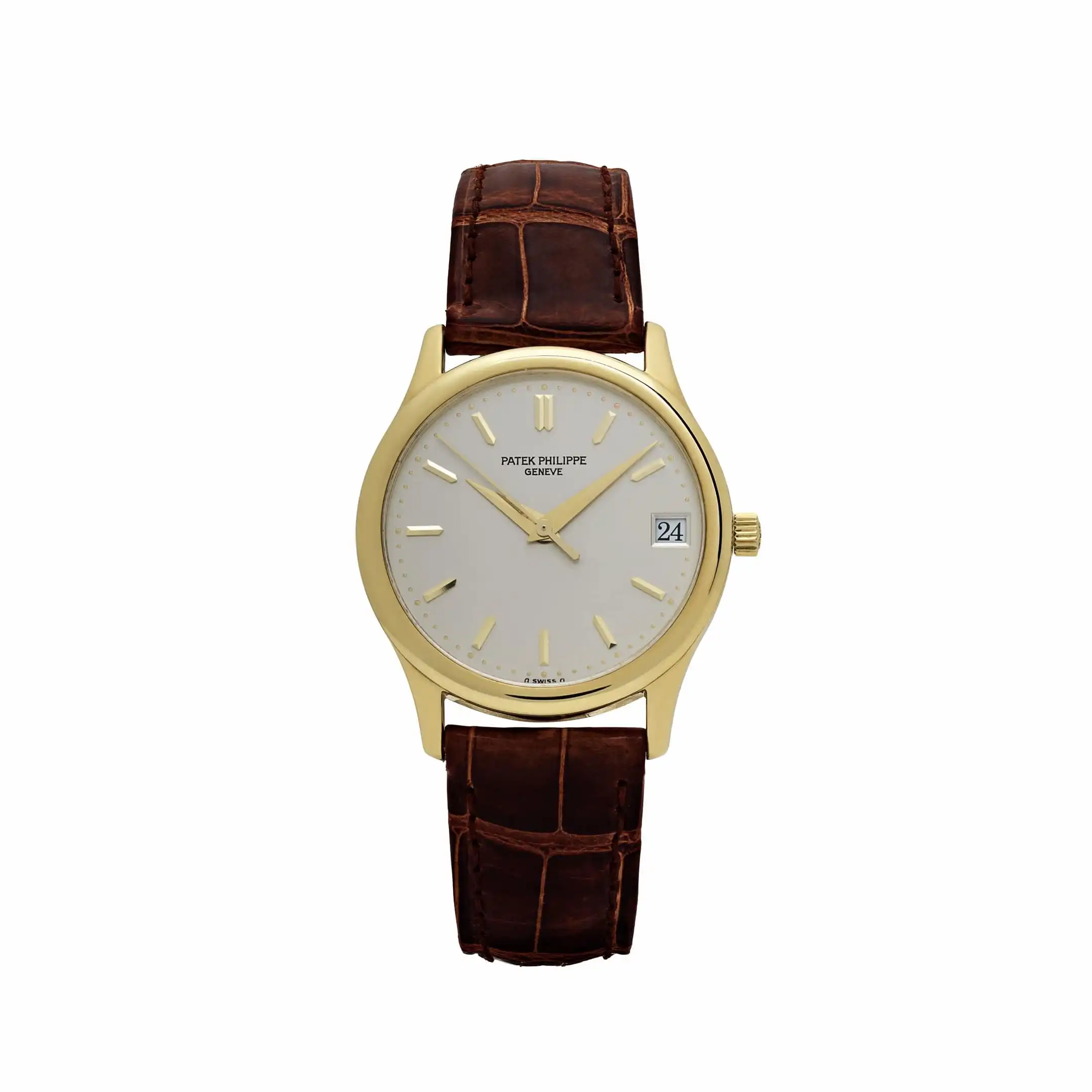 Replica Patek Philippe Calatrava 3998 Yellow Gold Cream Dial Leather Strap (1997)