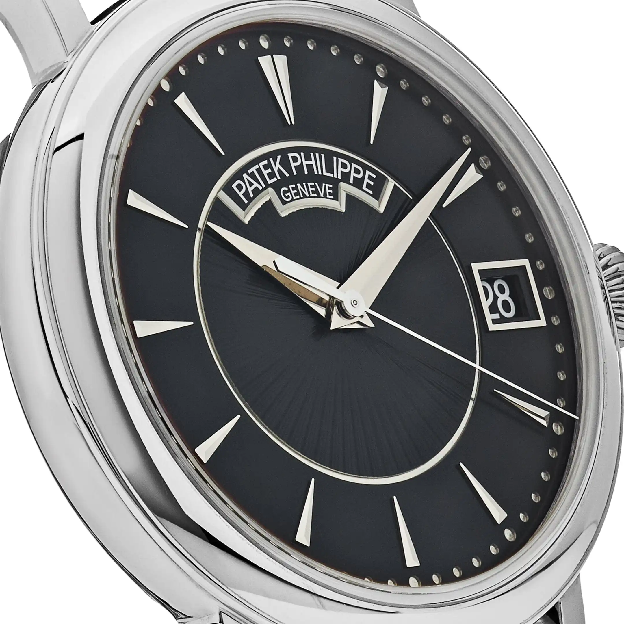 Replica Patek Philippe Calatrava 5153G-001 Date White Gold Black Dial - Image 4