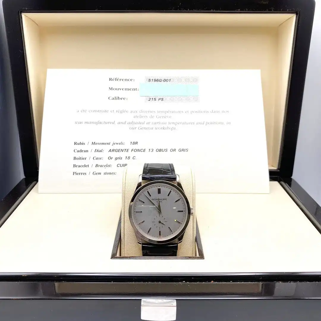 Replica Patek Philippe Calatrava 5196G-001 Manual Winding White Gold - Image 2