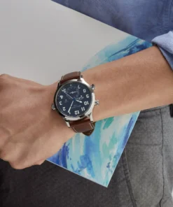 Alternative view of Replica Patek Philippe Calatrava 5524G-001 ‘Pilot’ Travel Time White Gold