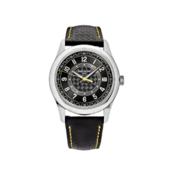 Replica Patek Philippe Calatrava 6007G-001 White Gold Black Dial Yellow Accents