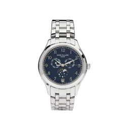 Replica Patek Philippe Complications 4947/1A-001 Annual Calendar Moon Phases Stainless Steel Blue Dial