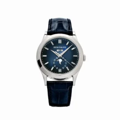 Replica Patek Philippe Complications 5396G-017 Annual Calendar Moon Phases White Gold Blue Dial