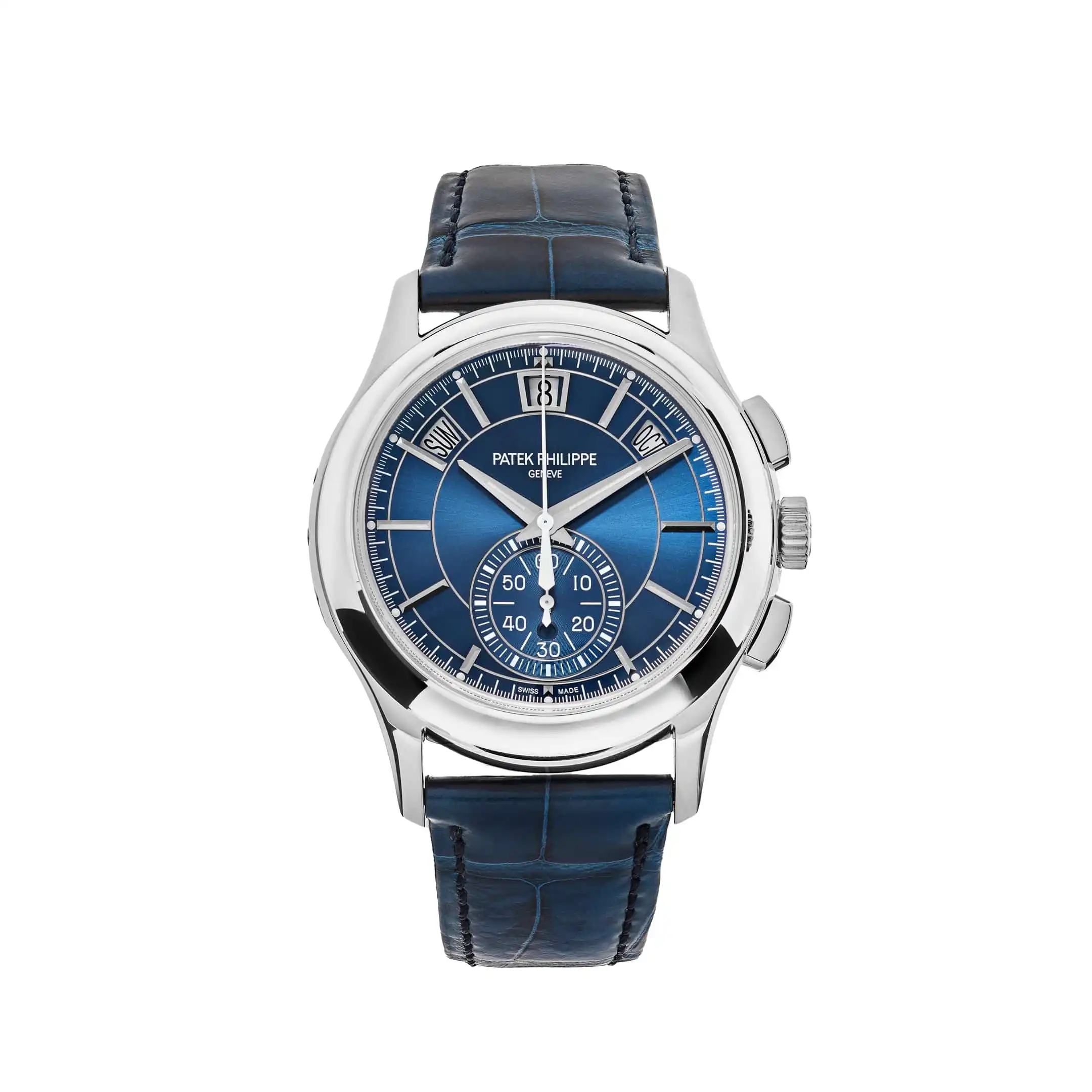 Replica Patek Philippe Complications 5905P-001 Platinum Blue Dial Annual Calen