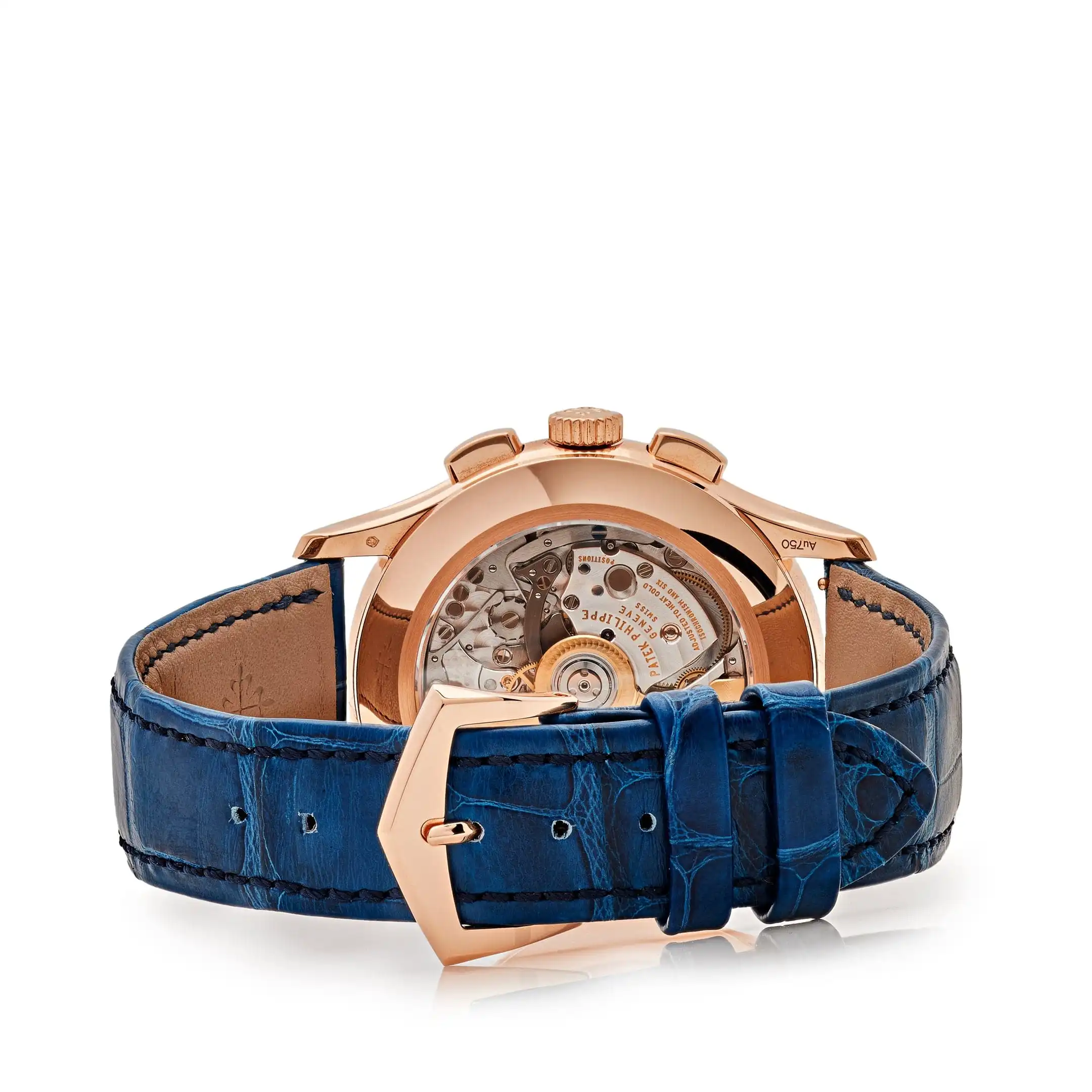 Replica Patek Philippe Complications 5905R-010 Annual Calendar Flyback Chronograph Rose Gold Blue Dial - Image 7