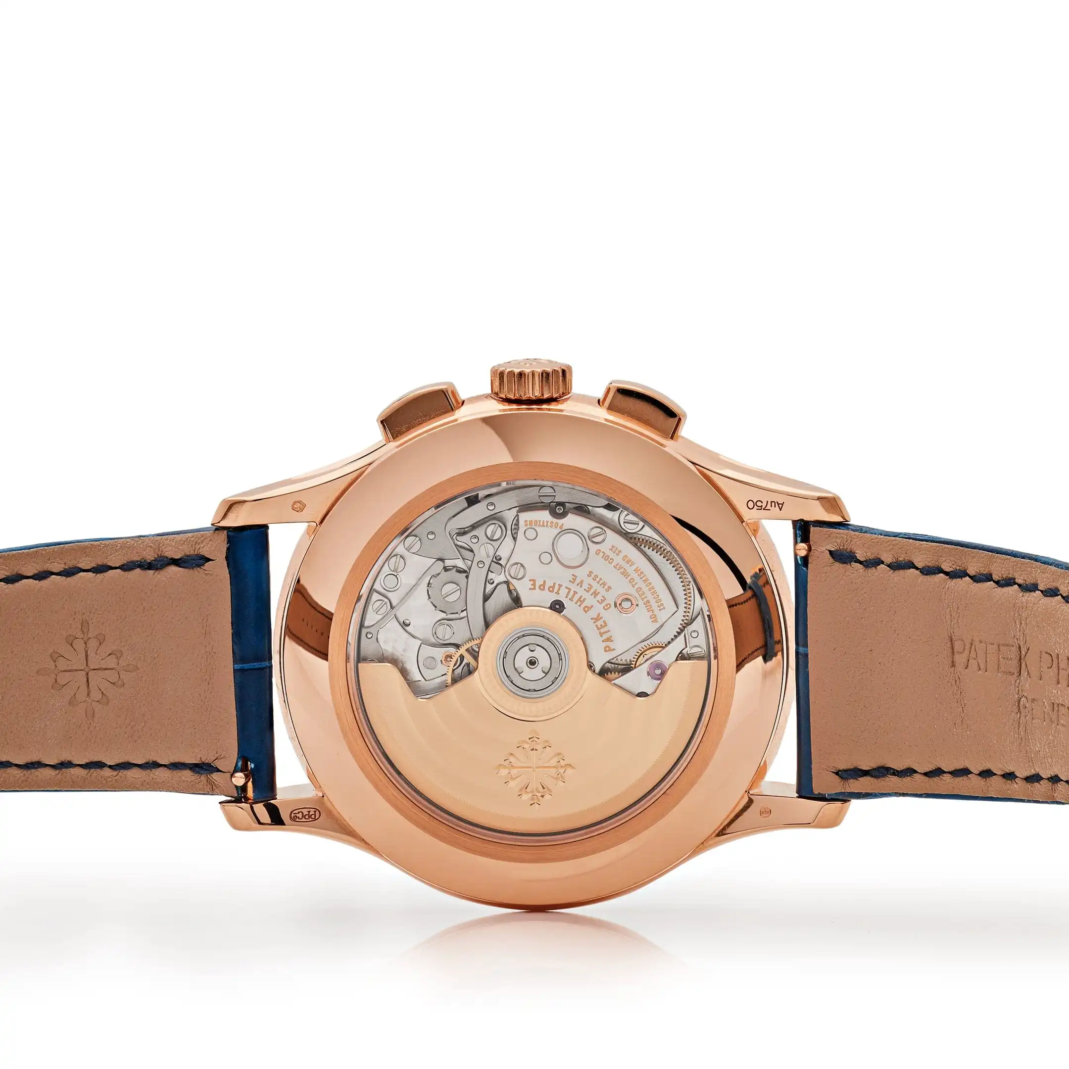 Replica Patek Philippe Complications 5905R-010 Annual Calendar Flyback Chronograph Rose Gold Blue Dial - Image 6
