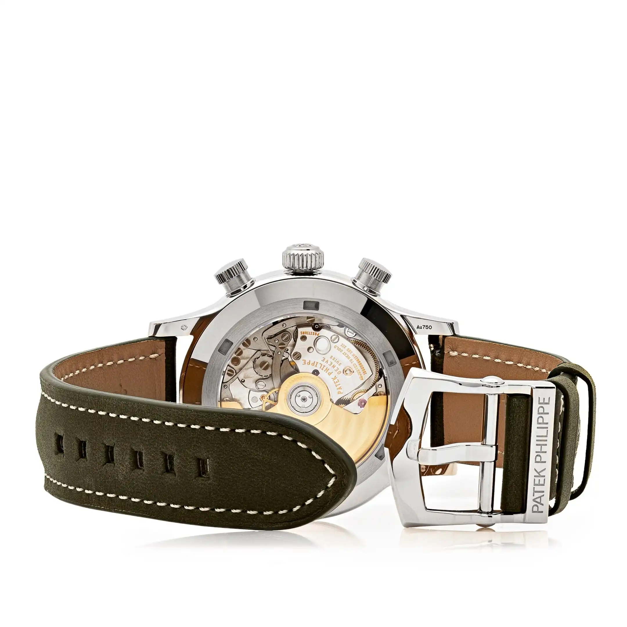 Replica Patek Philippe Complications 5924G-010 Calatrava Travel Time Green Dial ‘Pilot’ Chronograph - Image 6