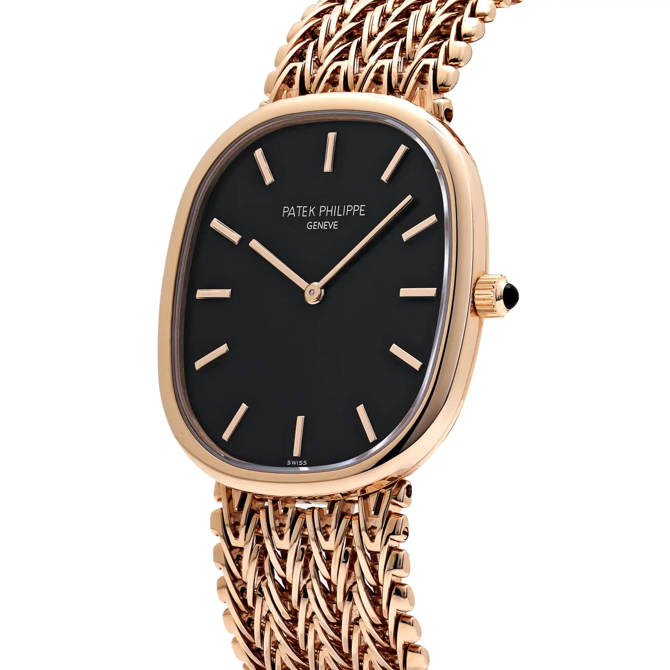 Replica Patek Philippe Golden Ellipse 5738/1R-001 Rose Gold Black Dial - Image 3