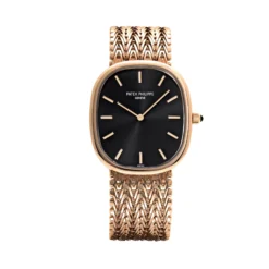 Replica Patek Philippe Golden Ellipse 5738/1R-001 Rose Gold Black Dial