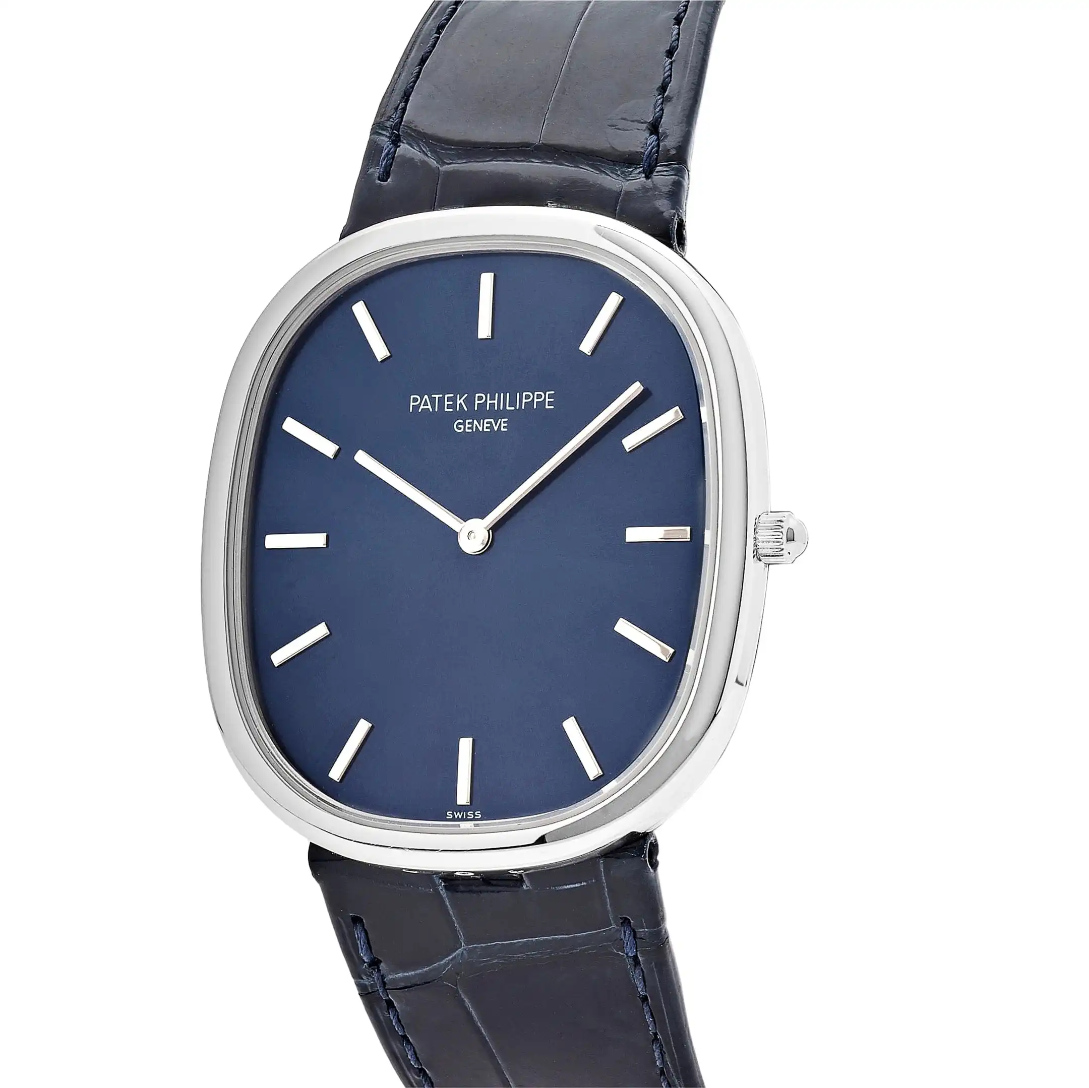 Replica Patek Philippe Golden Ellipse 5738P-001 Platinum Blue Dial - Image 3