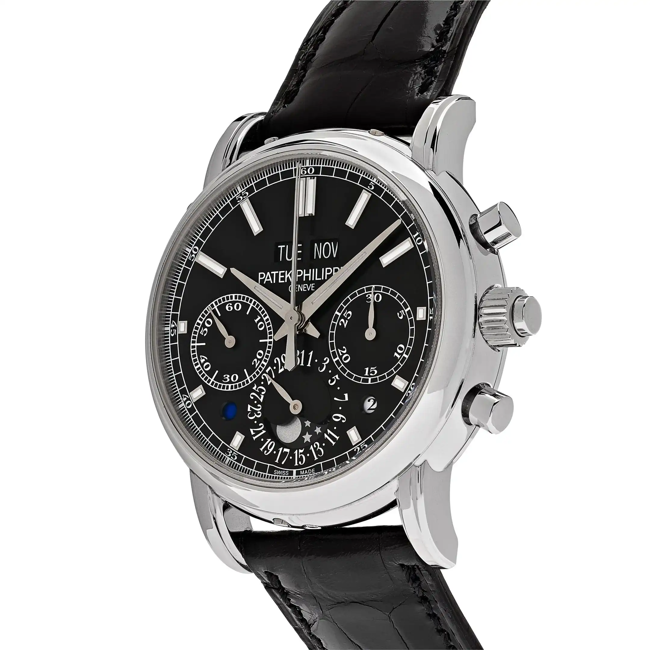 Replica Patek Philippe Grand Complications 5204P-011 Perpetual Calendar Chronograph Platinum Black Dial - Image 2