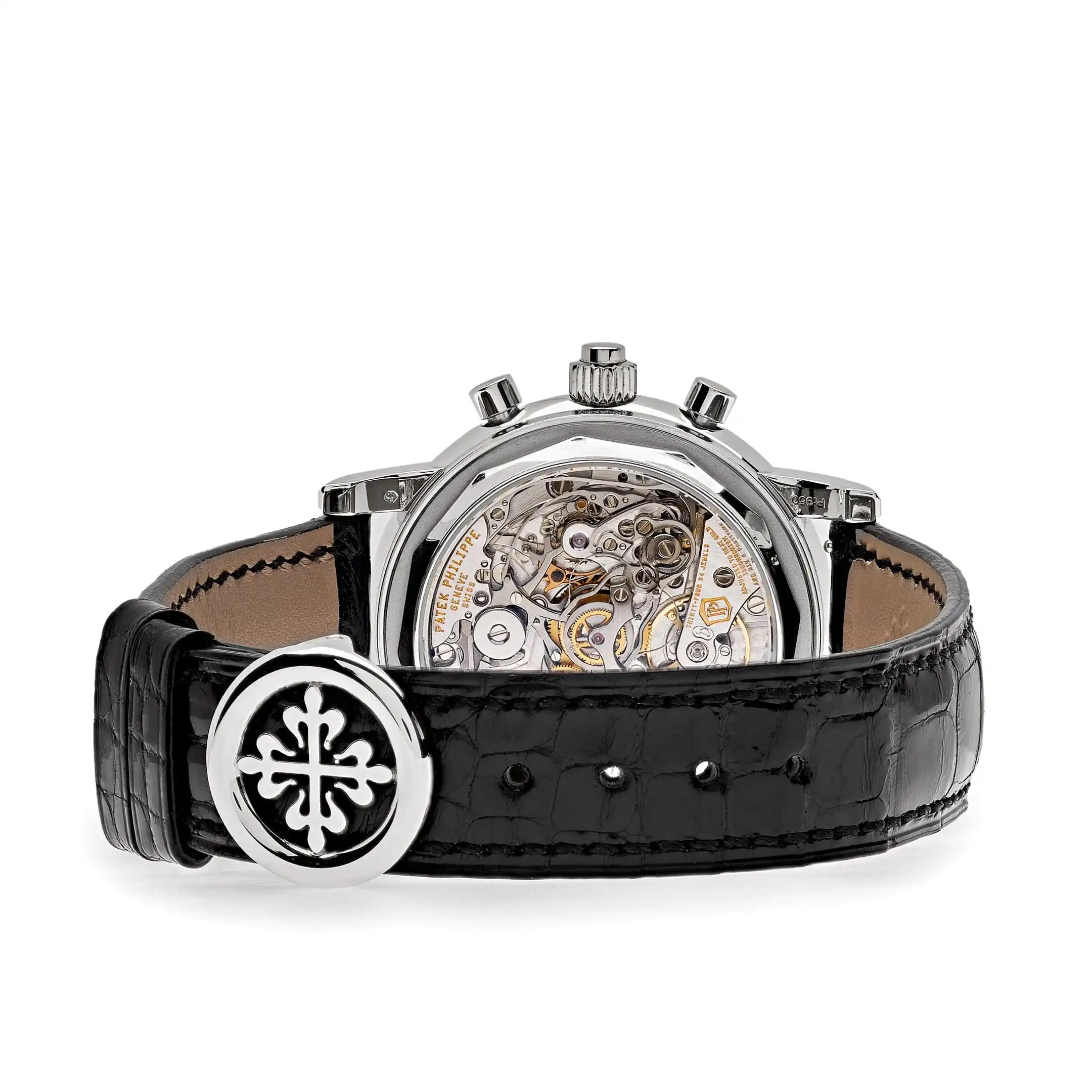Replica Patek Philippe Grand Complications 5204P-011 Perpetual Calendar Chronograph Platinum Black Dial - Image 4