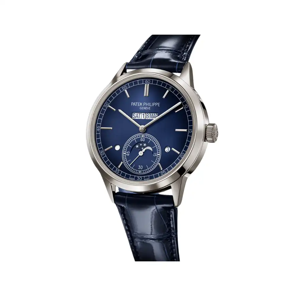 Replica Patek Philippe Grand Complications 5236P-001 In-Line Perpetual Calendar Platinum Blue Dial - Image 2