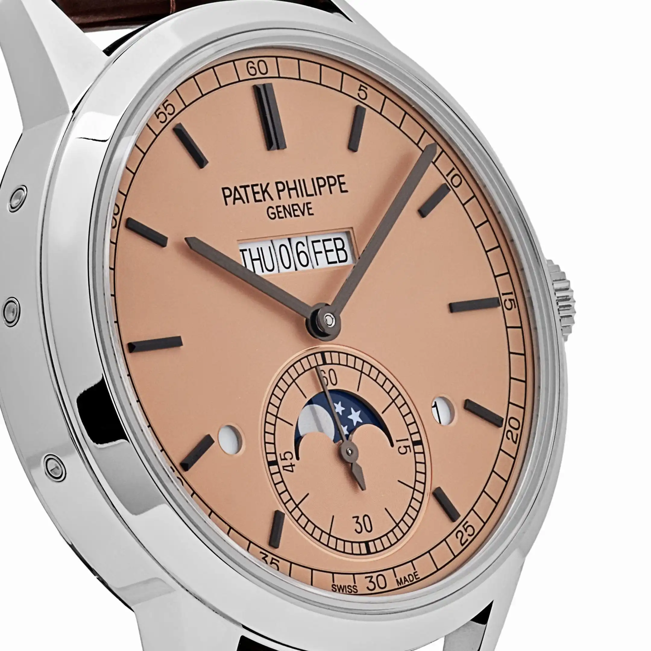 Replica Patek Philippe Grand Complications 5236P-010 In-Line Perpetual Calendar Platinum Salmon Dial - Image 5
