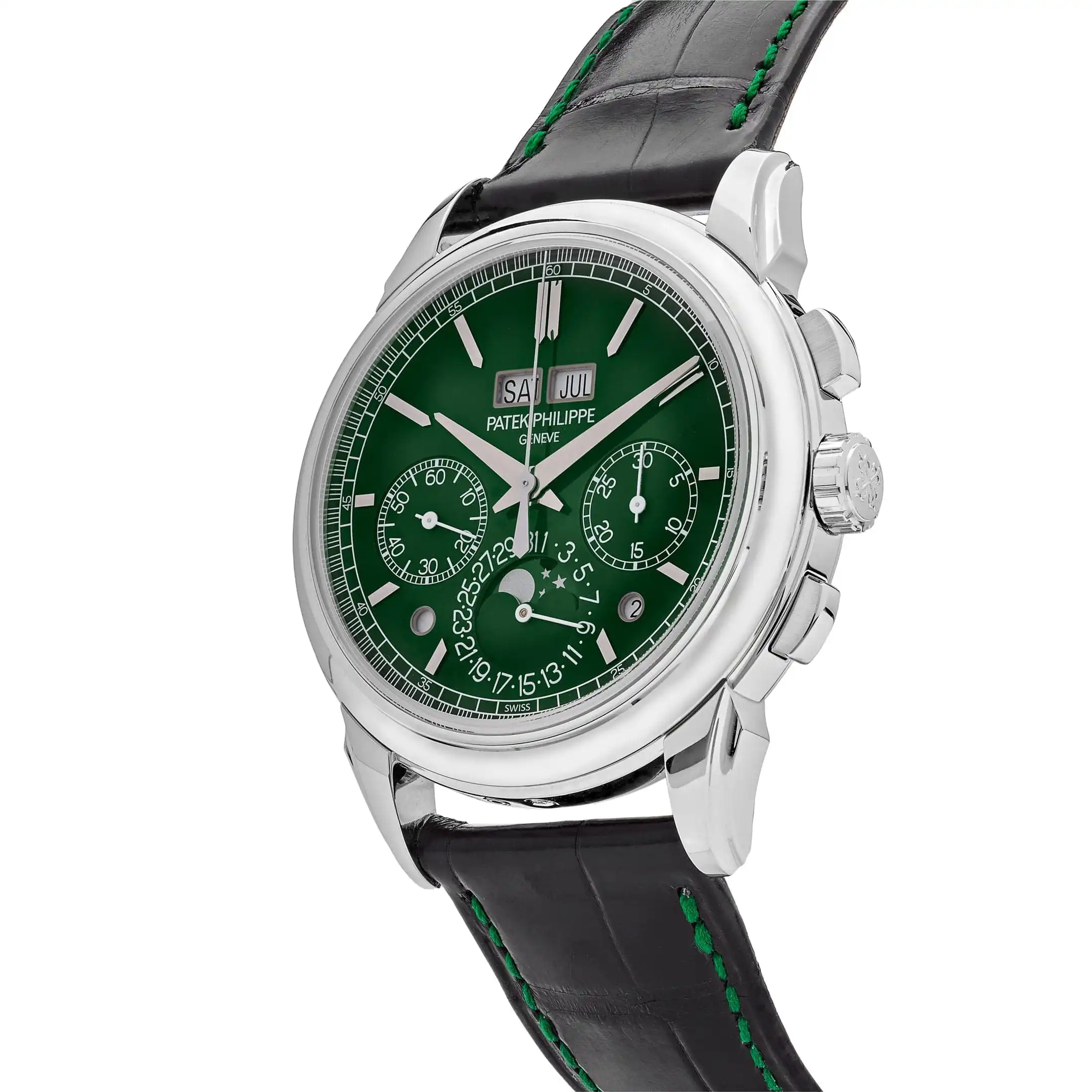 Replica Patek Philippe Grand Complications 5270P-014 Perpetual Calendar Chronograph Platinum Green Dial - Image 3