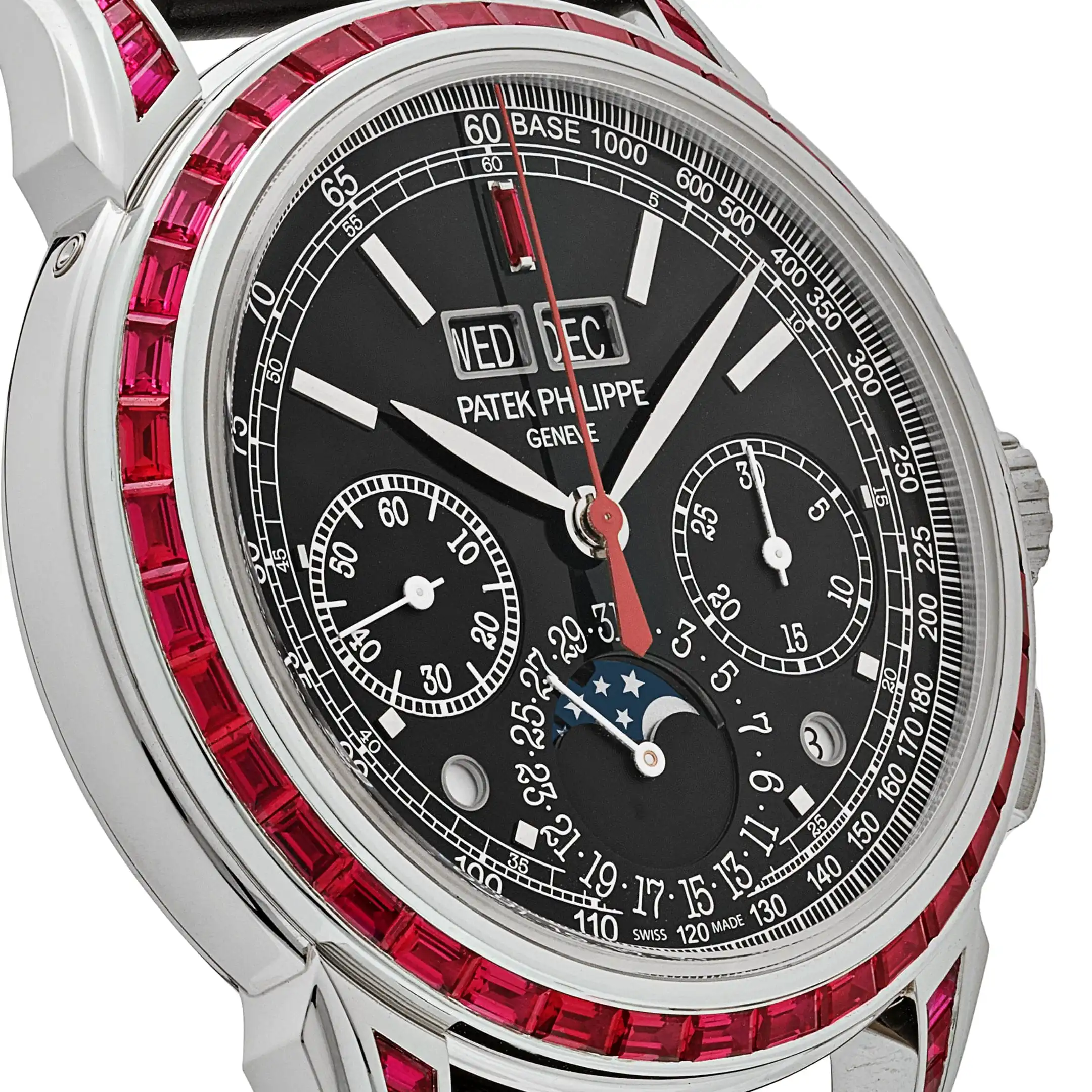Replica Patek Philippe Grand Complications 5271/12P-001 Perpetual Calendar Platinum Black Dial Ruby Bezel - Image 5