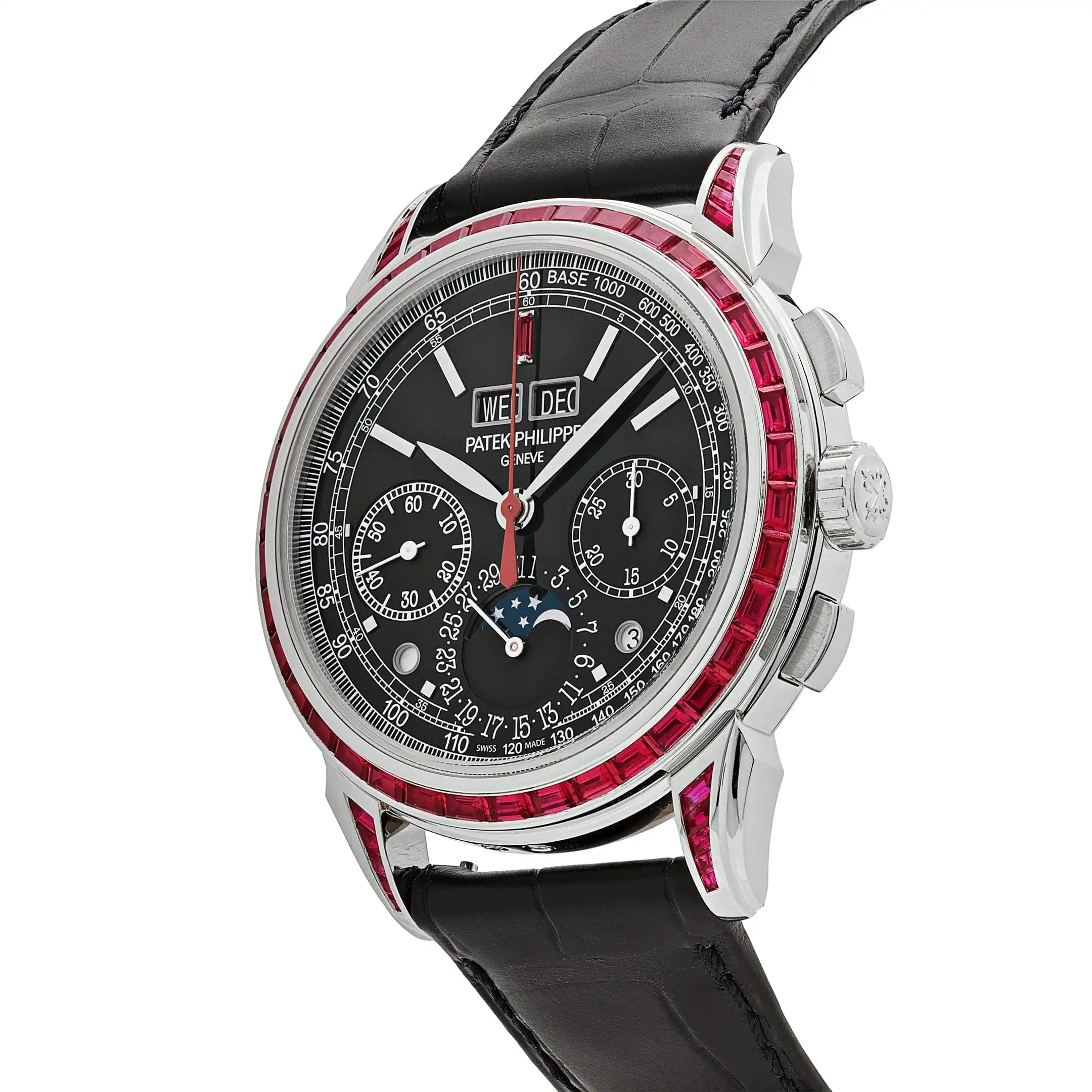 Replica Patek Philippe Grand Complications 5271/12P-001 Perpetual Calendar Platinum Black Dial Ruby Bezel - Image 3
