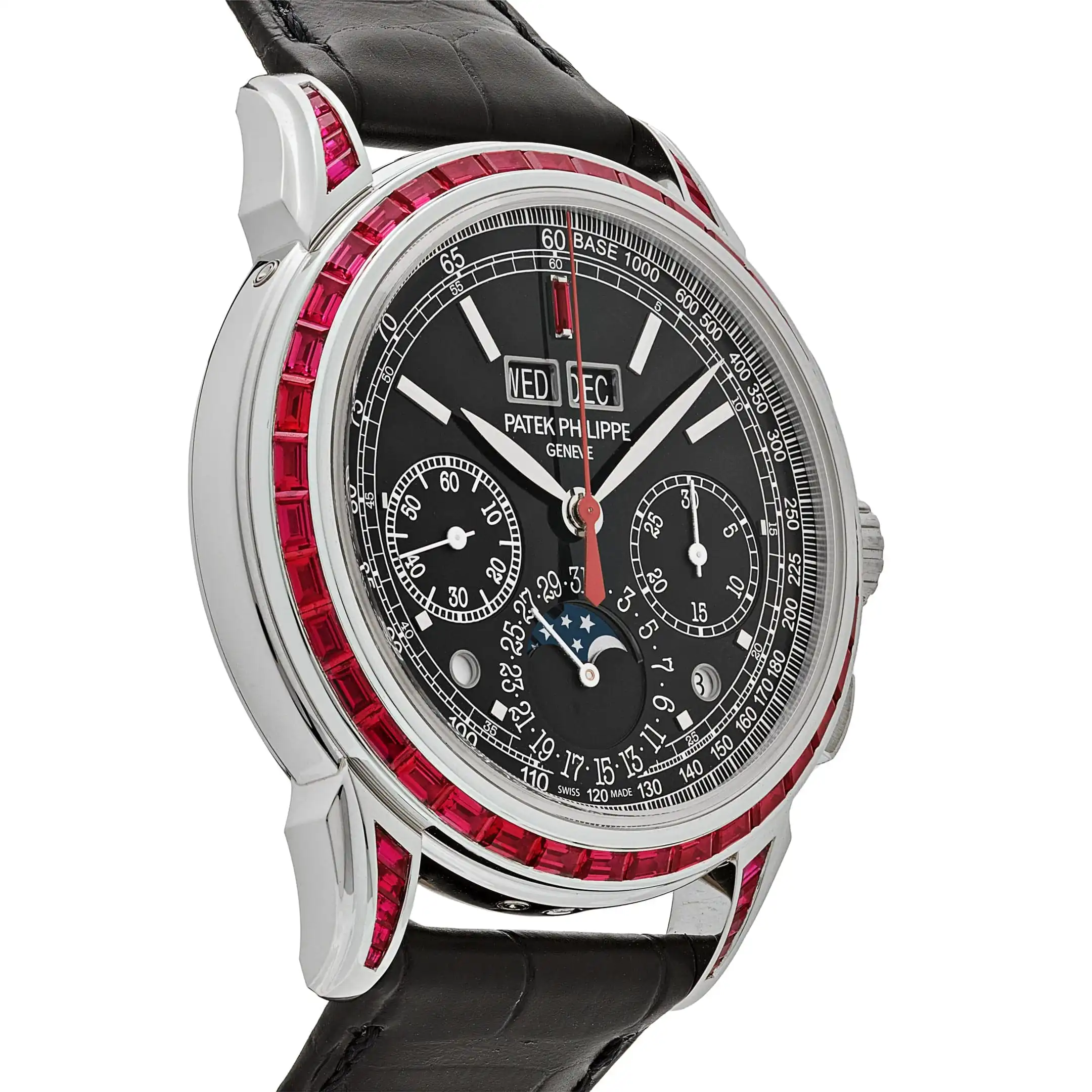 Replica Patek Philippe Grand Complications 5271/12P-001 Perpetual Calendar Platinum Black Dial Ruby Bezel - Image 4