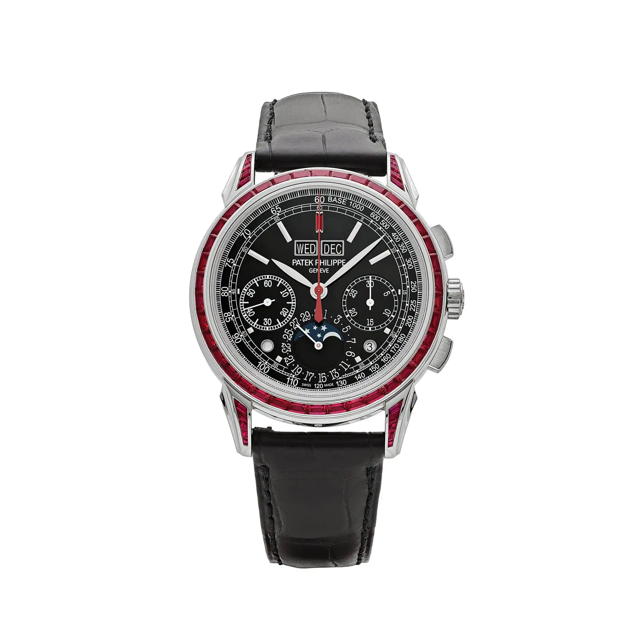 Replica Patek Philippe Grand Complications 5271/12P-001 Perpetual Calendar Platinum Black Dial Ruby Bezel