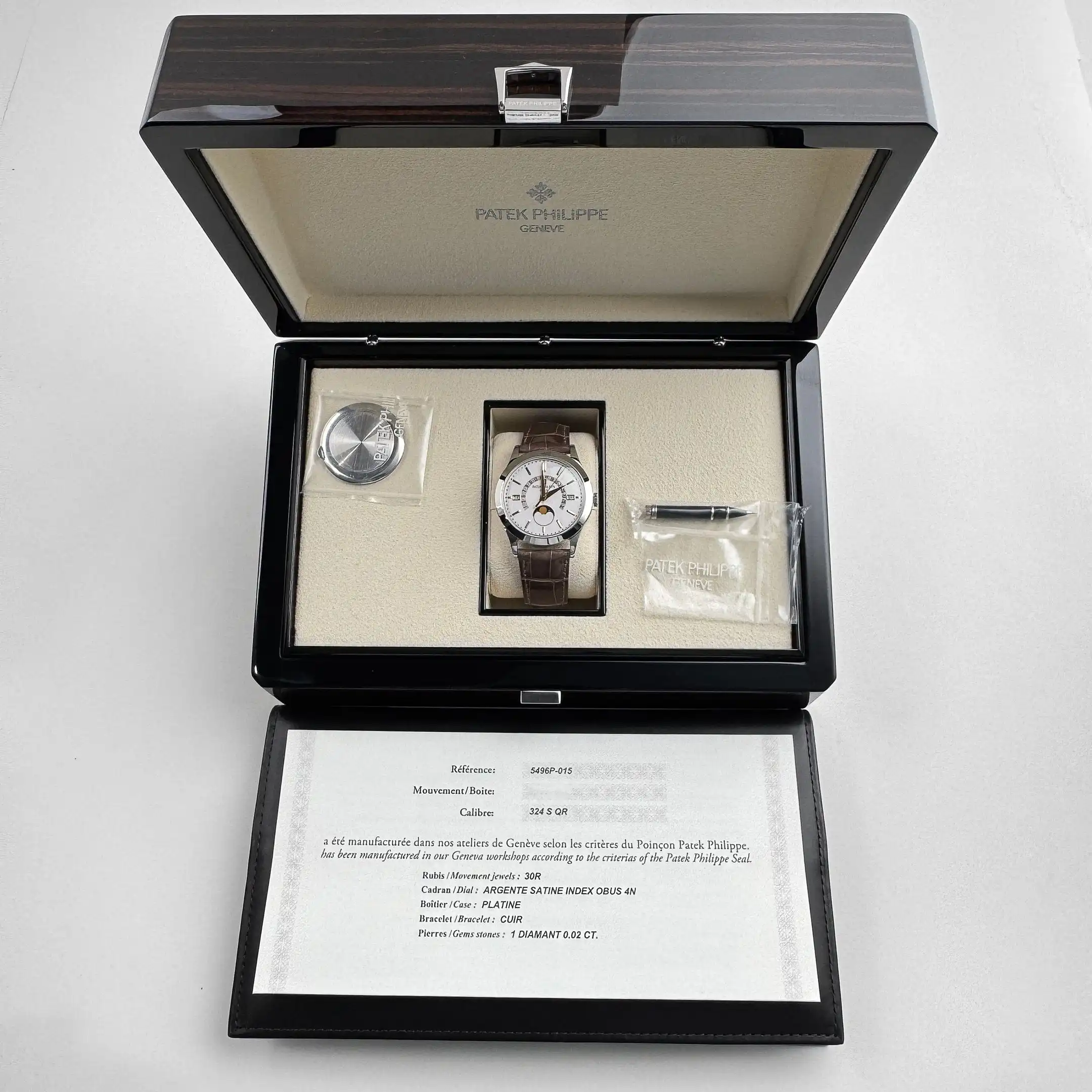 Replica Patek Philippe Grand Complications 5496P-015 Perpetual Calendar Moon Phases Platinum Silver Dial - Image 12